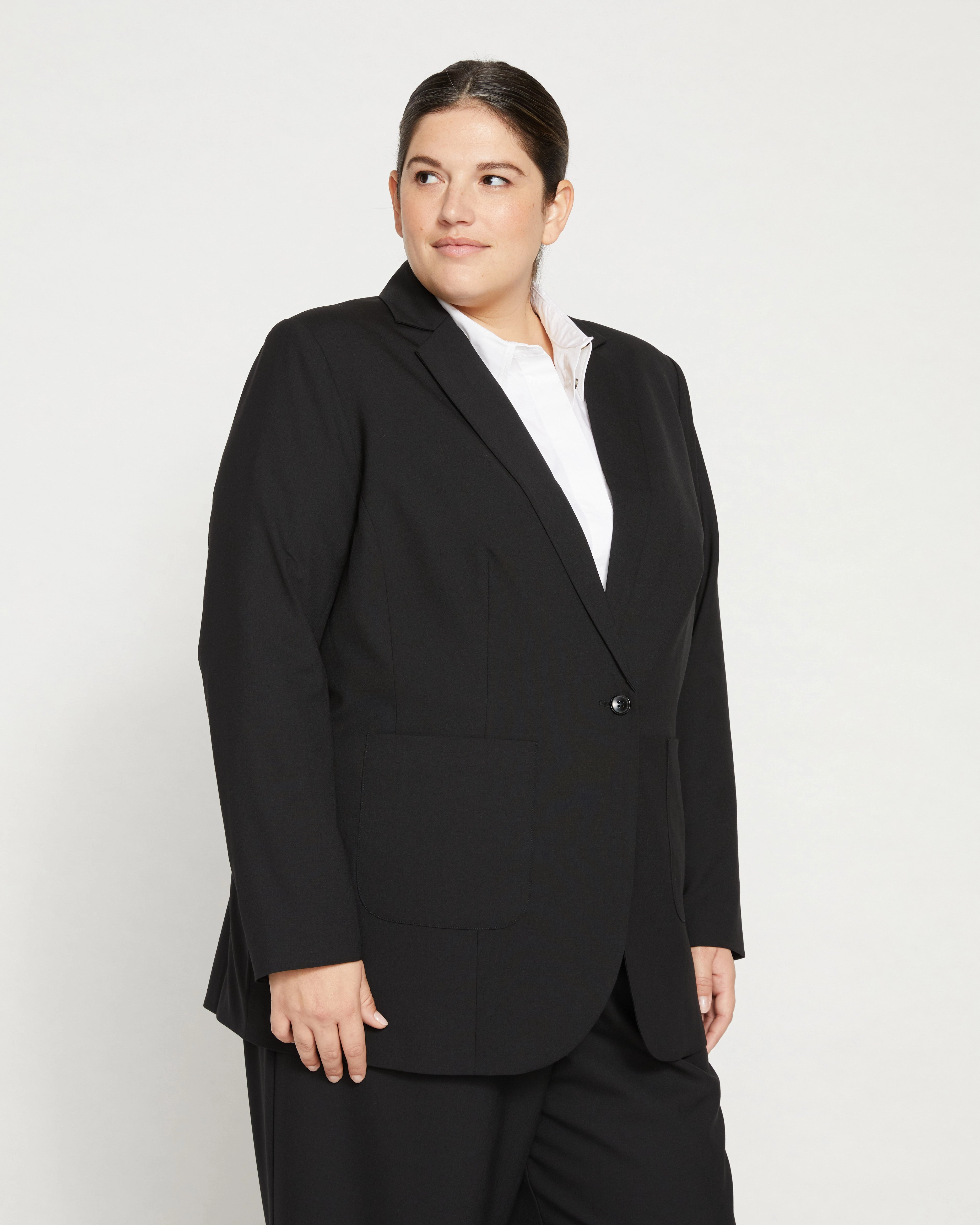 Tribeca Stretch Wool Blazer - Black