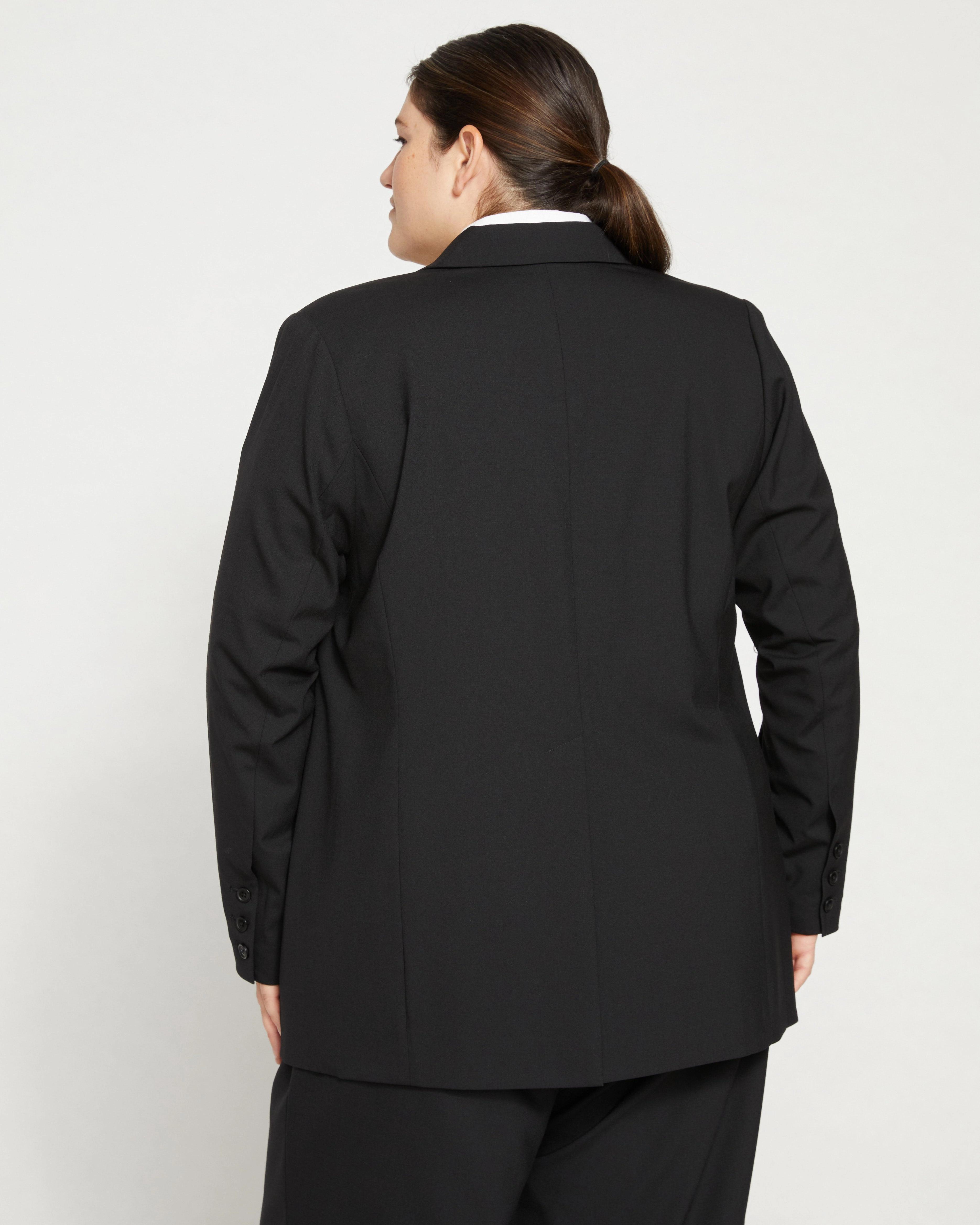 Tribeca Stretch Wool Blazer - Black