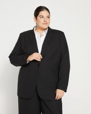 Tribeca Stretch Wool Blazer - Black