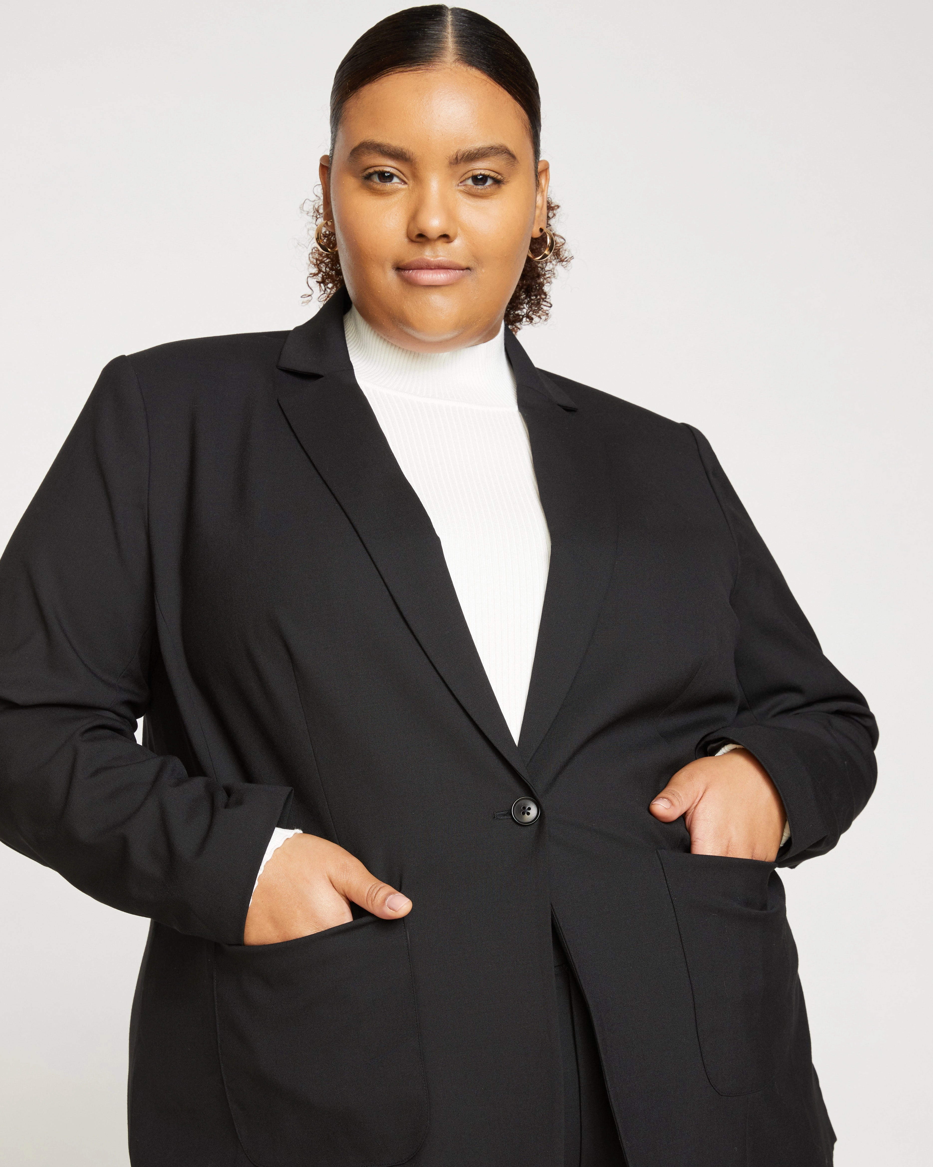 Tribeca Stretch Wool Blazer - Black