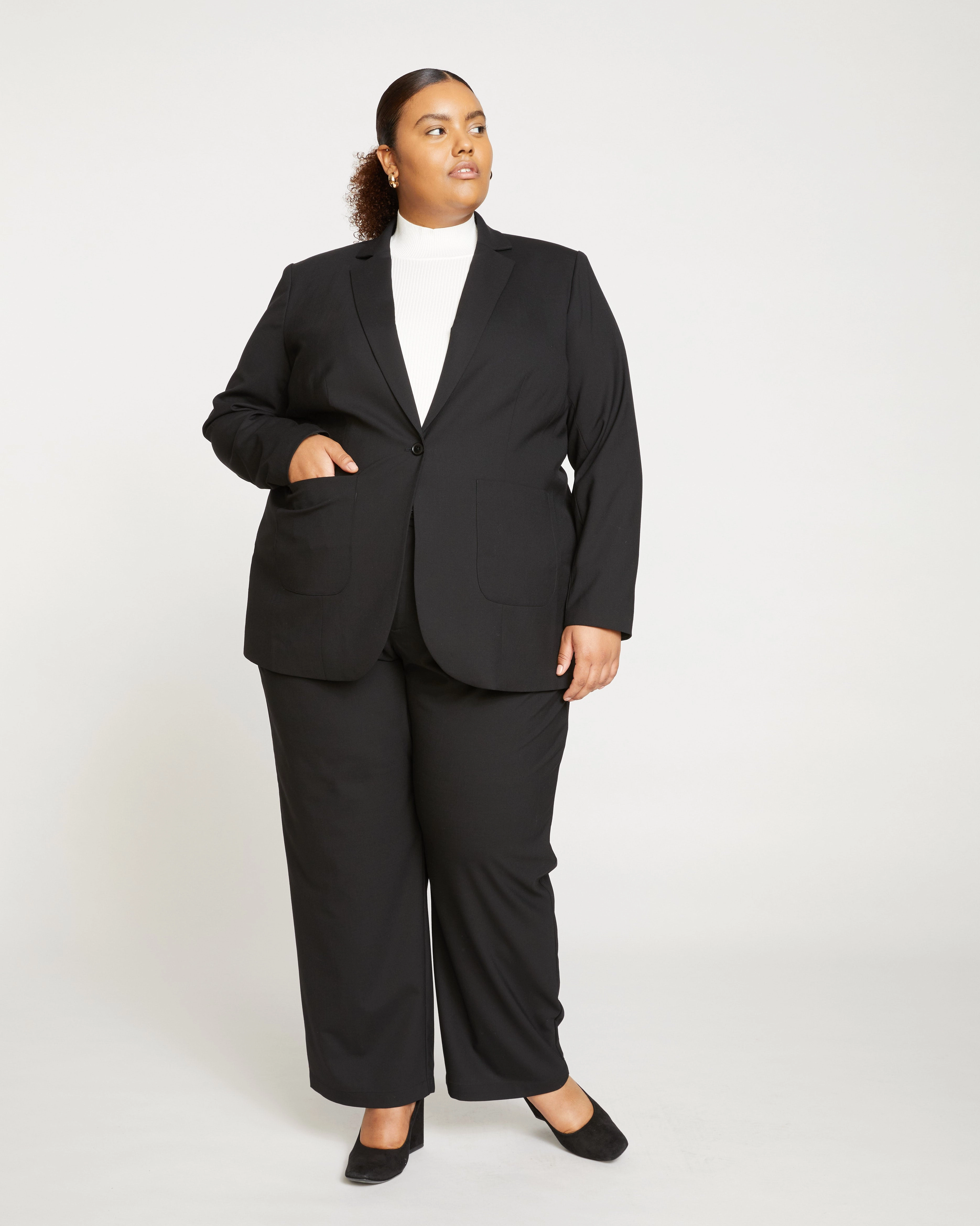 Tribeca Stretch Wool Blazer - Black