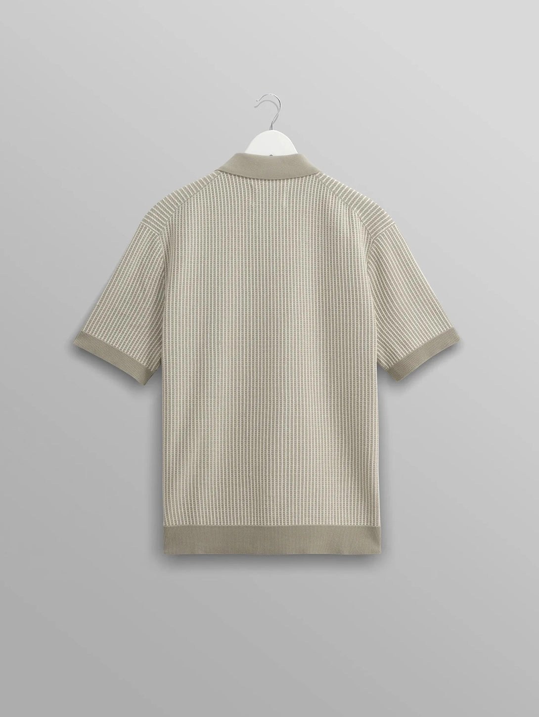 Turin Polo - Khaki Ladder Stripe Knit