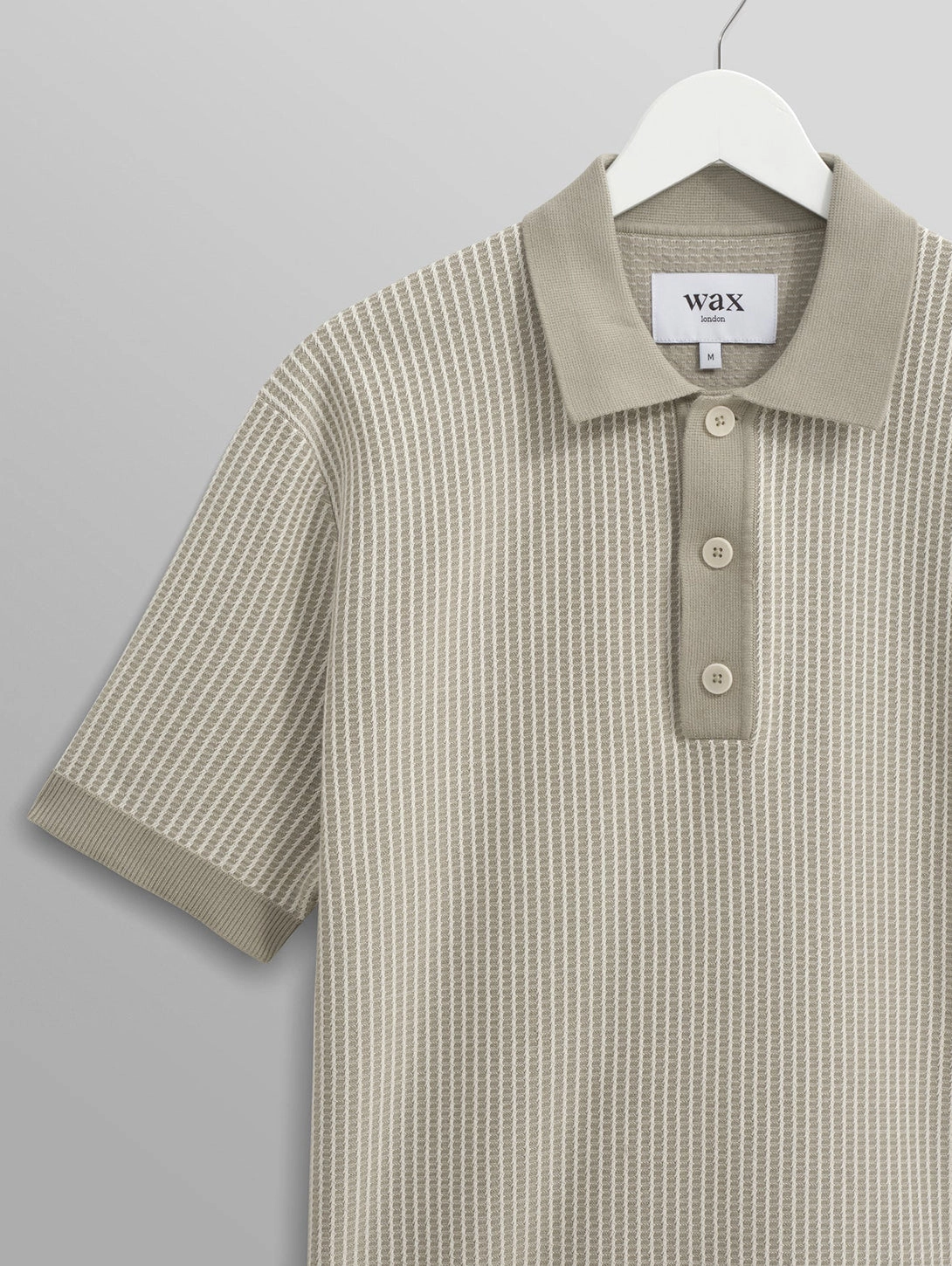 Turin Polo - Khaki Ladder Stripe Knit