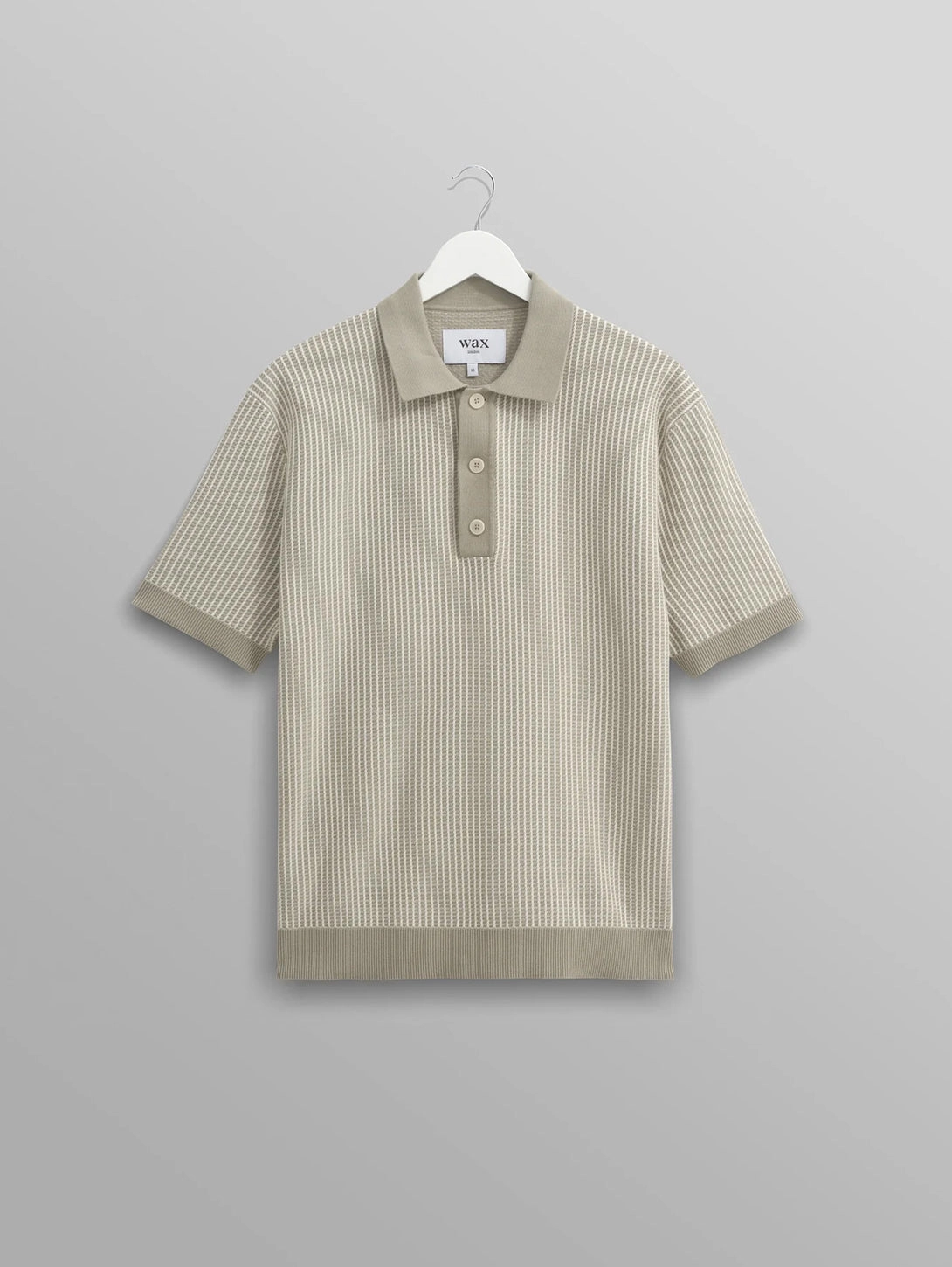 Turin Polo - Khaki Ladder Stripe Knit
