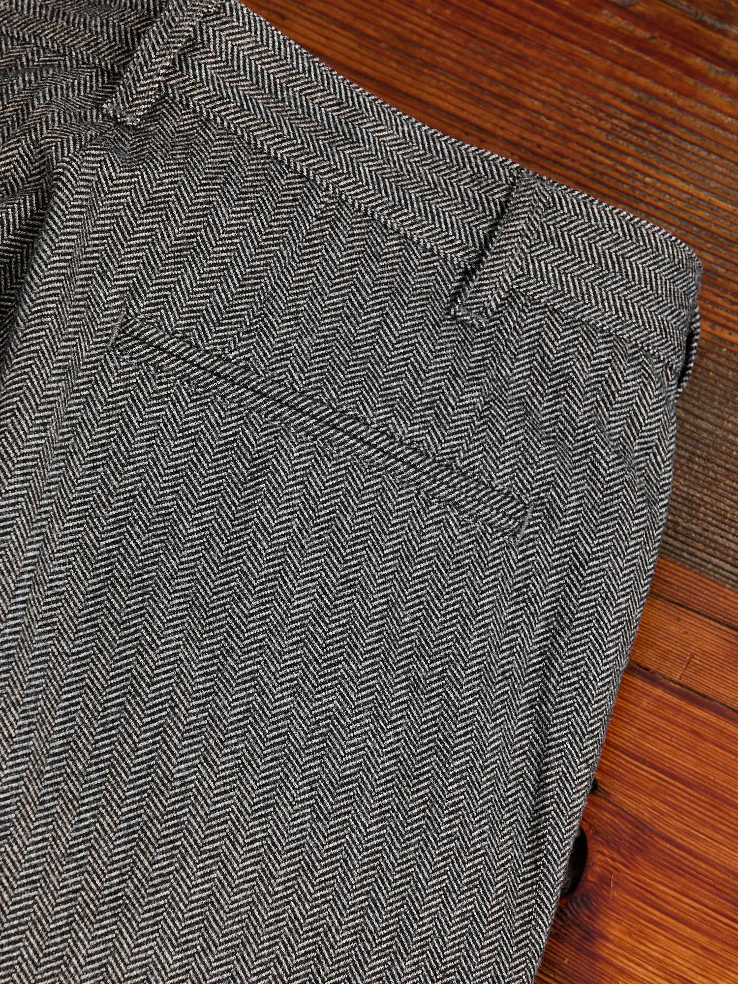 Two-Pleat Suit Trousers in White Herringbone