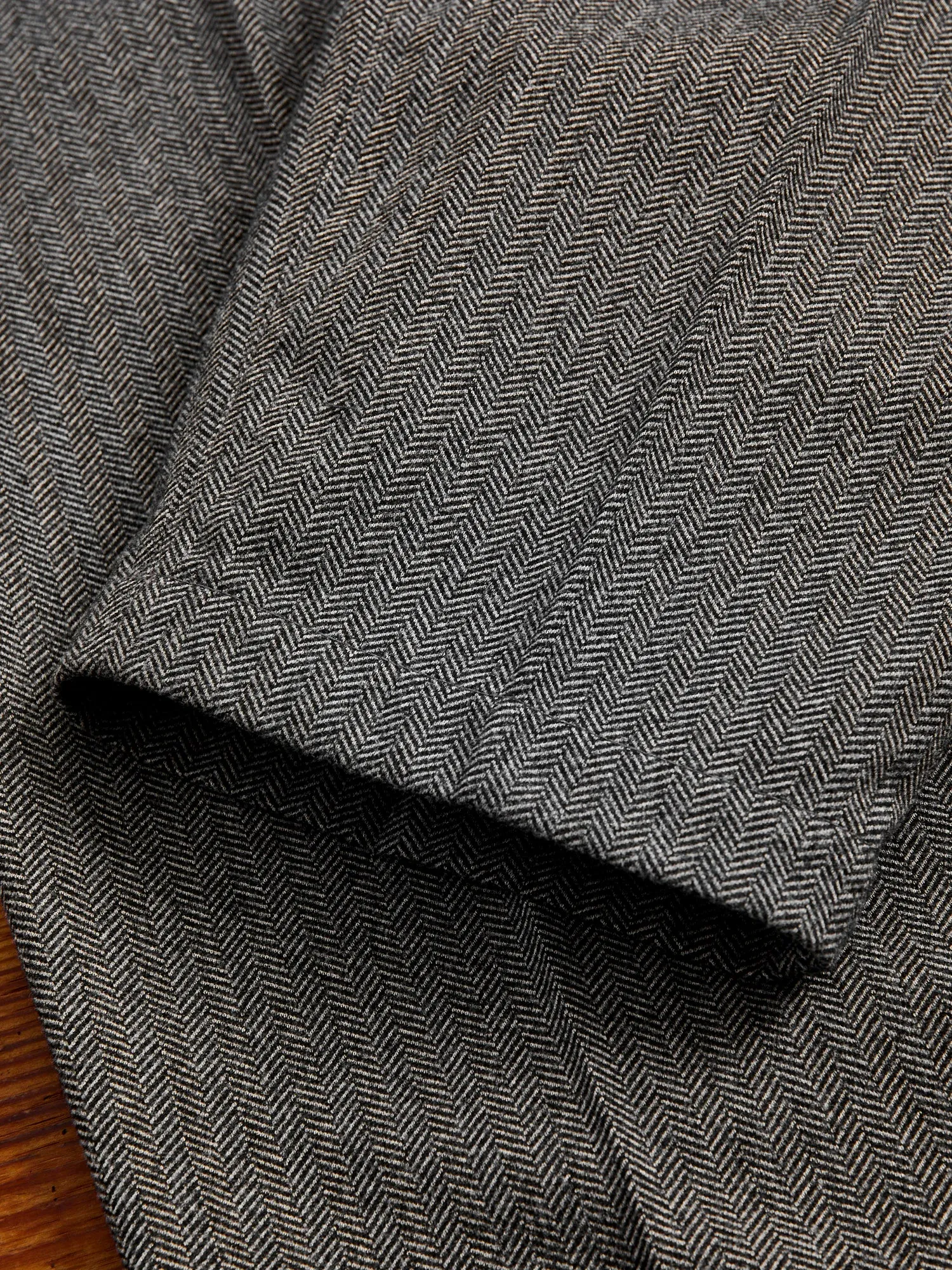 Two-Pleat Suit Trousers in White Herringbone