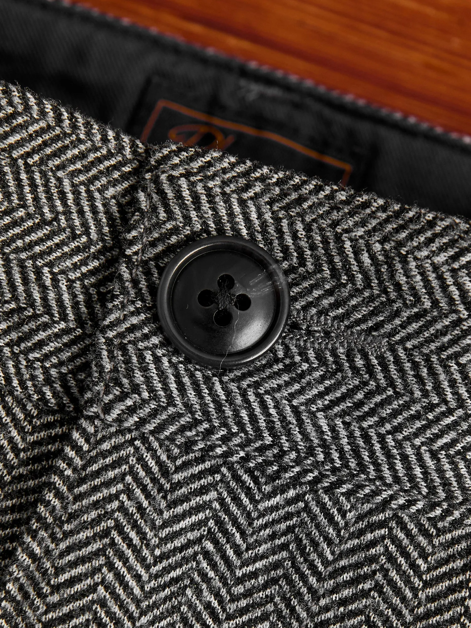 Two-Pleat Suit Trousers in White Herringbone