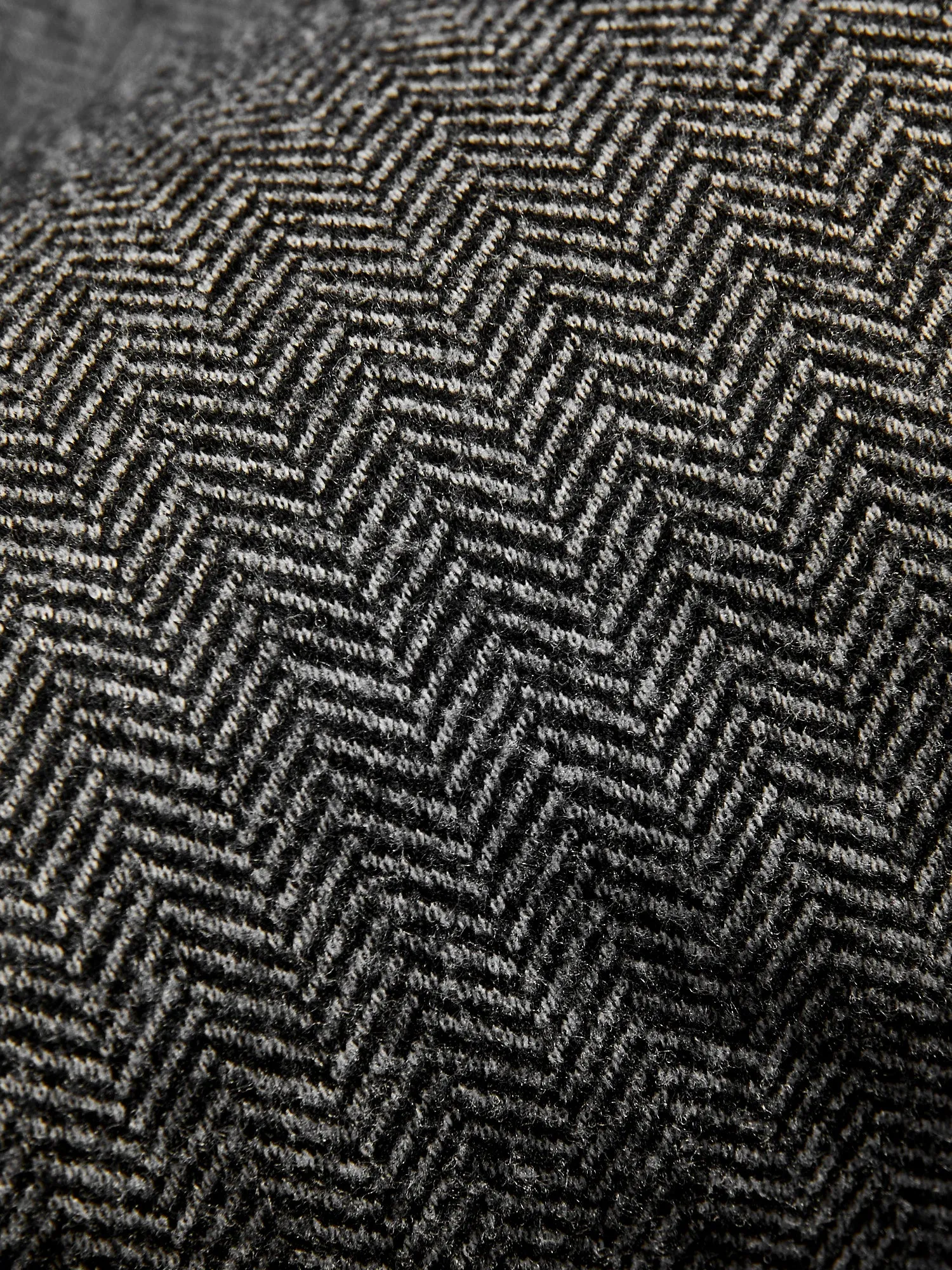 Two-Pleat Suit Trousers in White Herringbone