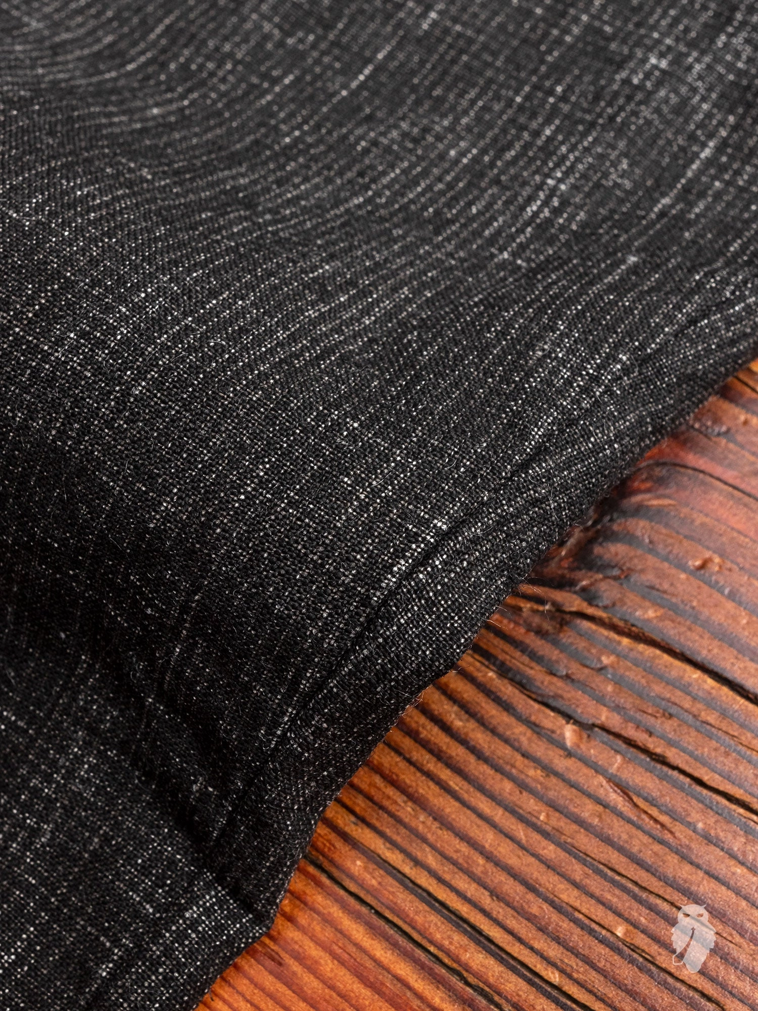 Two Tack Pegtop Pants in Black Linen