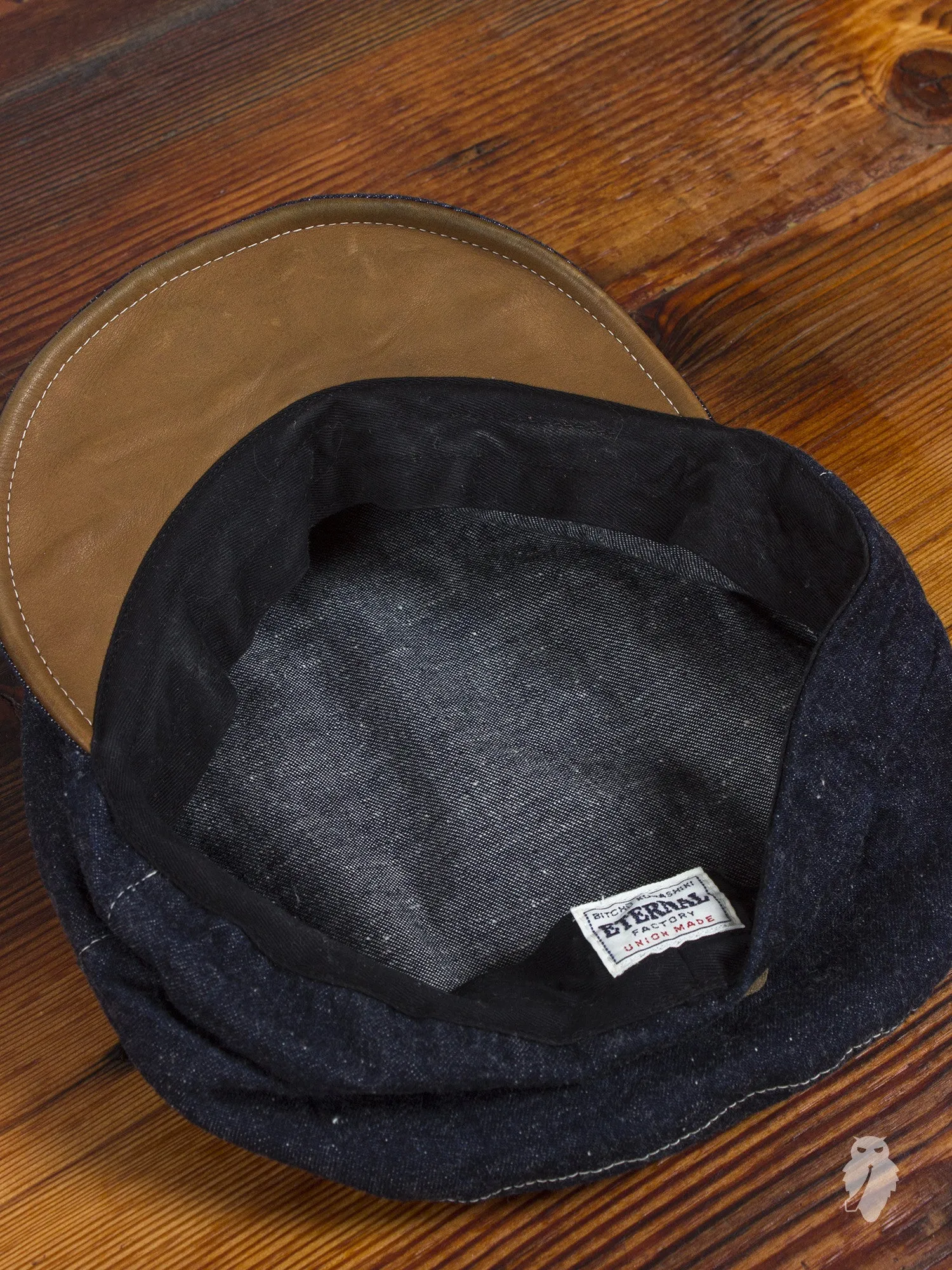 Unstructured Denim/Leather Engineer Cap