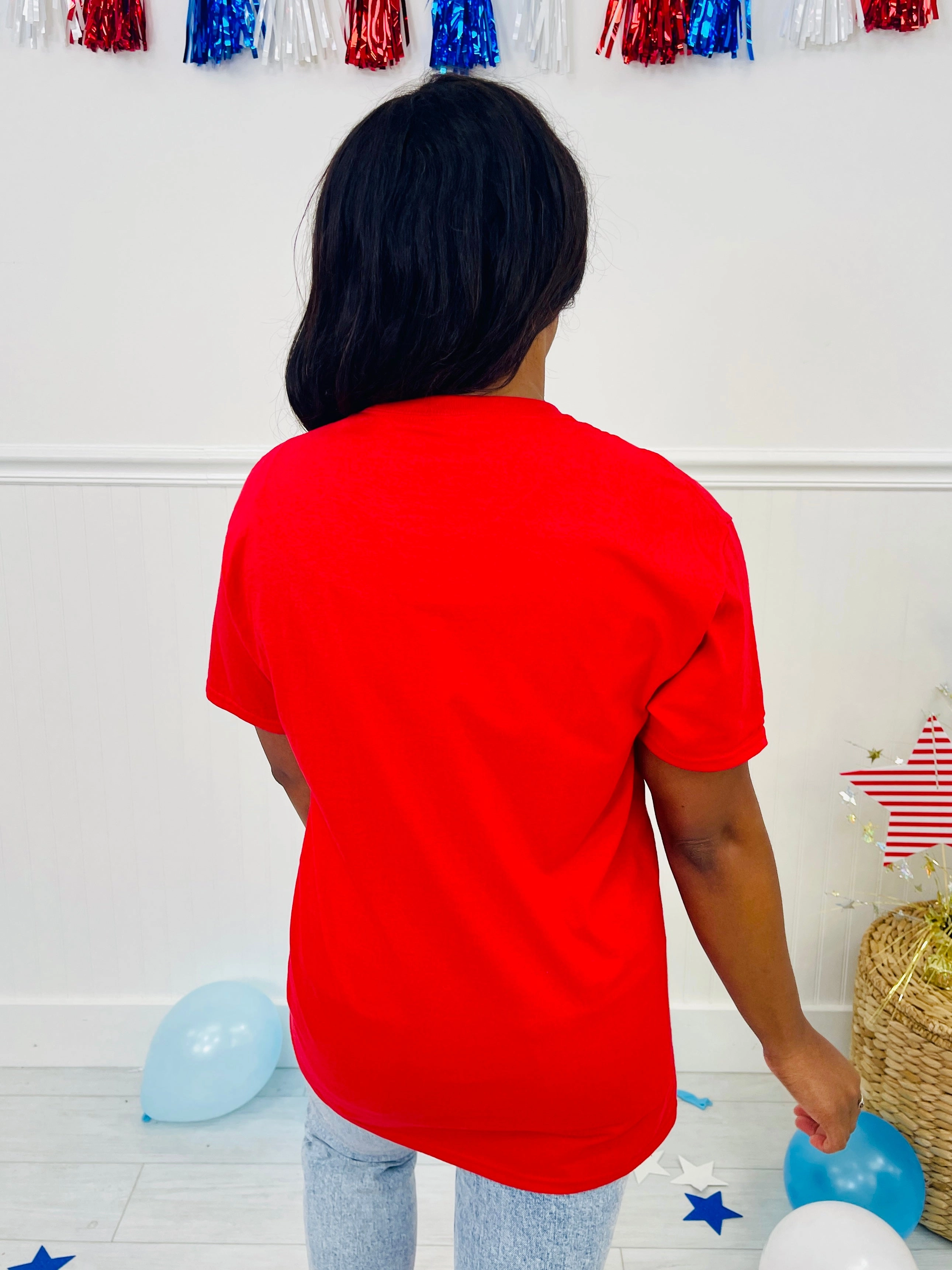 USA On Display Graphic Tee in Red