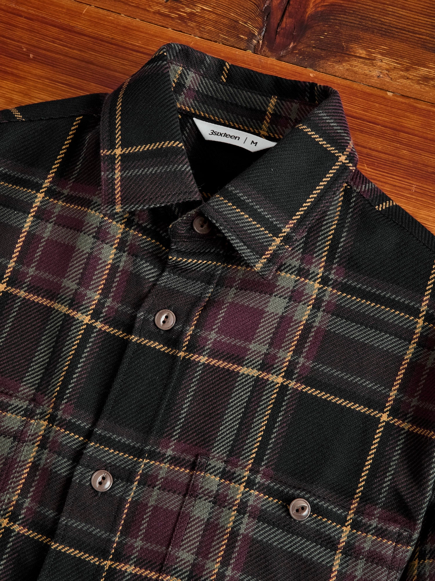 Utility Flannel in Black Olive Plaid