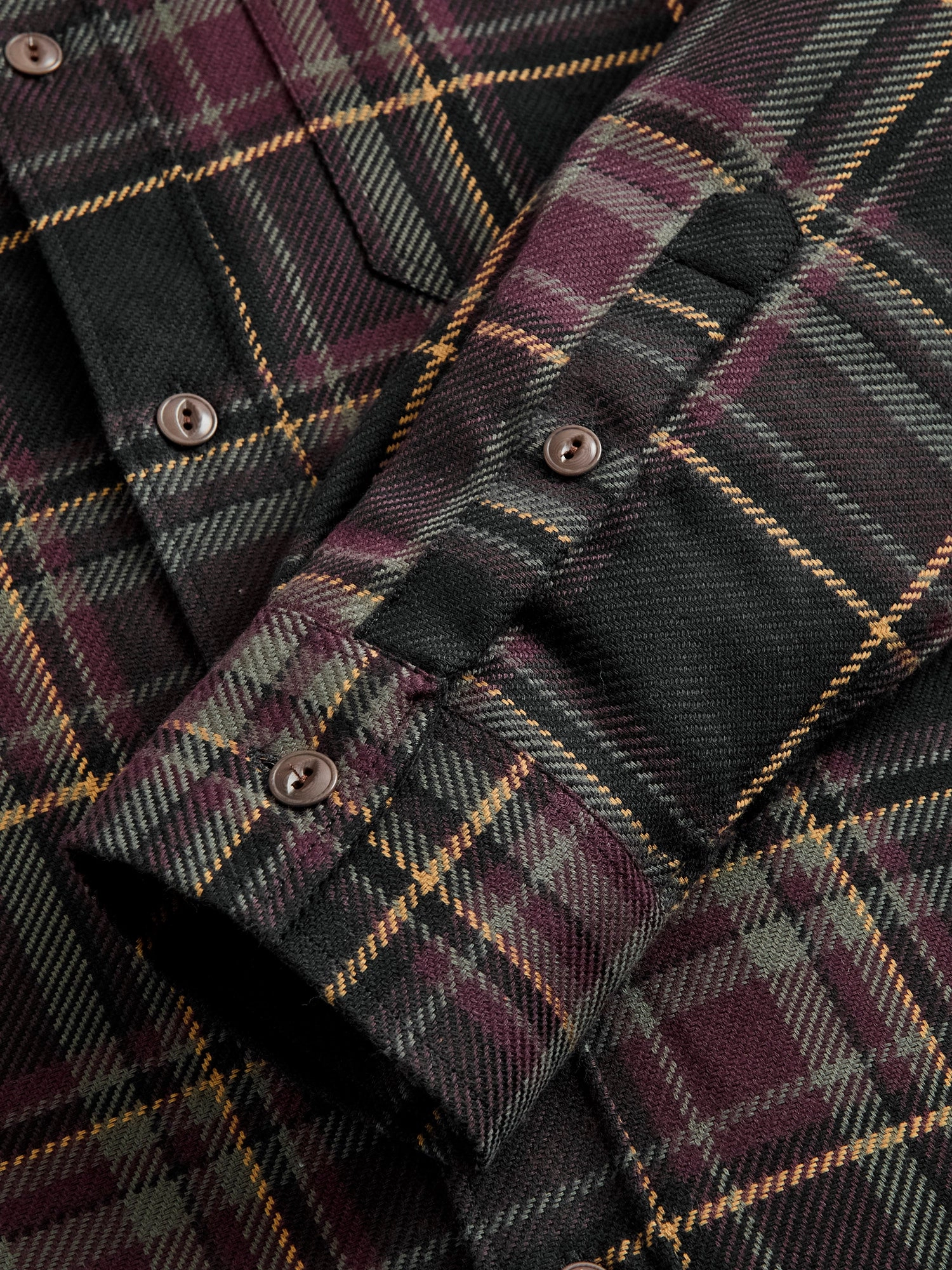 Utility Flannel in Black Olive Plaid