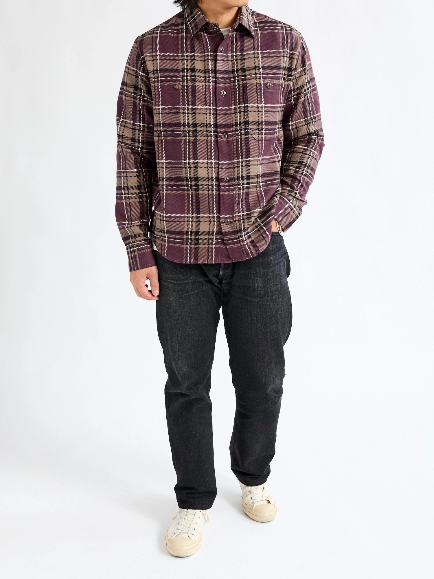 Utility Flannel in Burgundy Oak Plaid