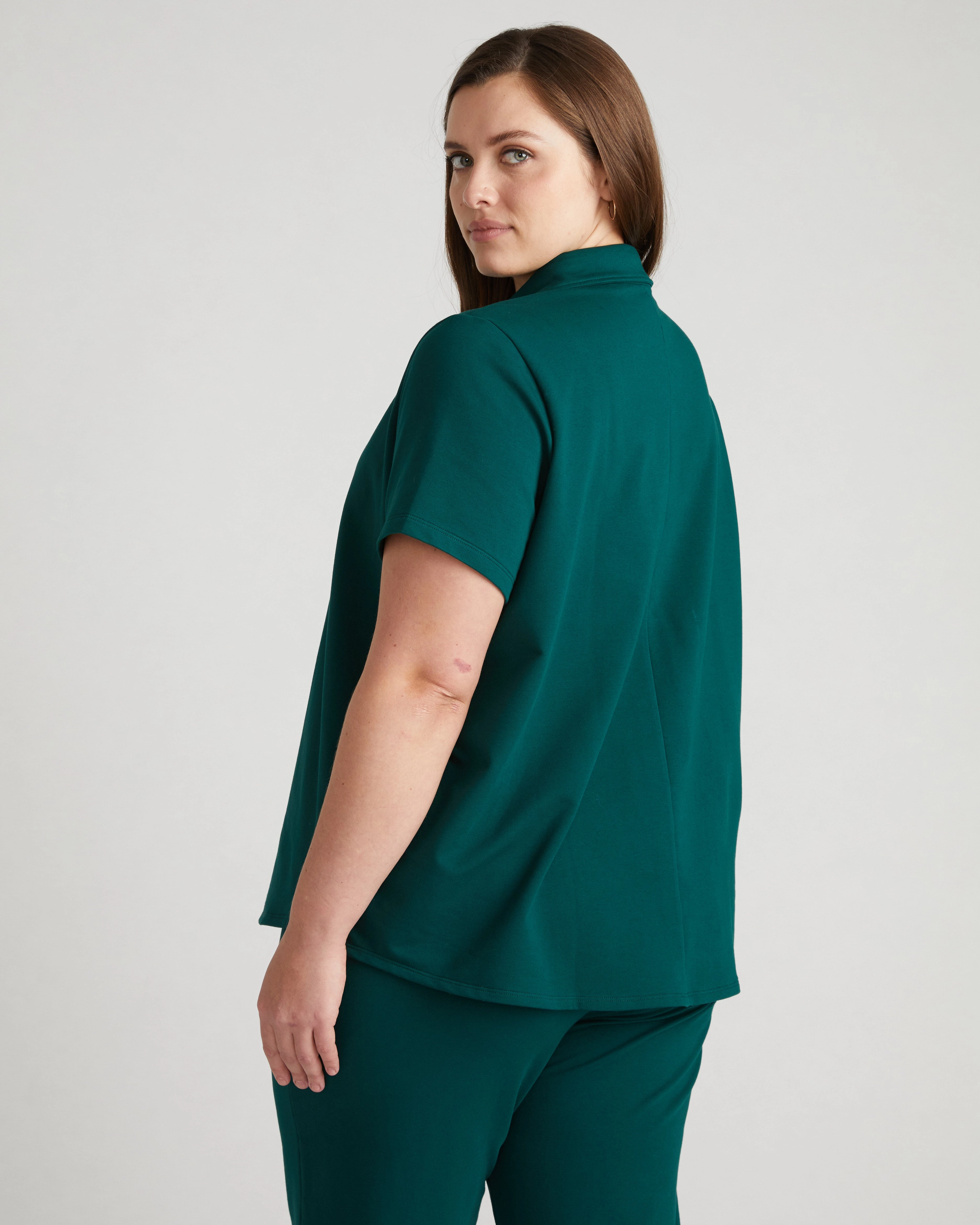 Varsity French Terry Polo Top - Botanic