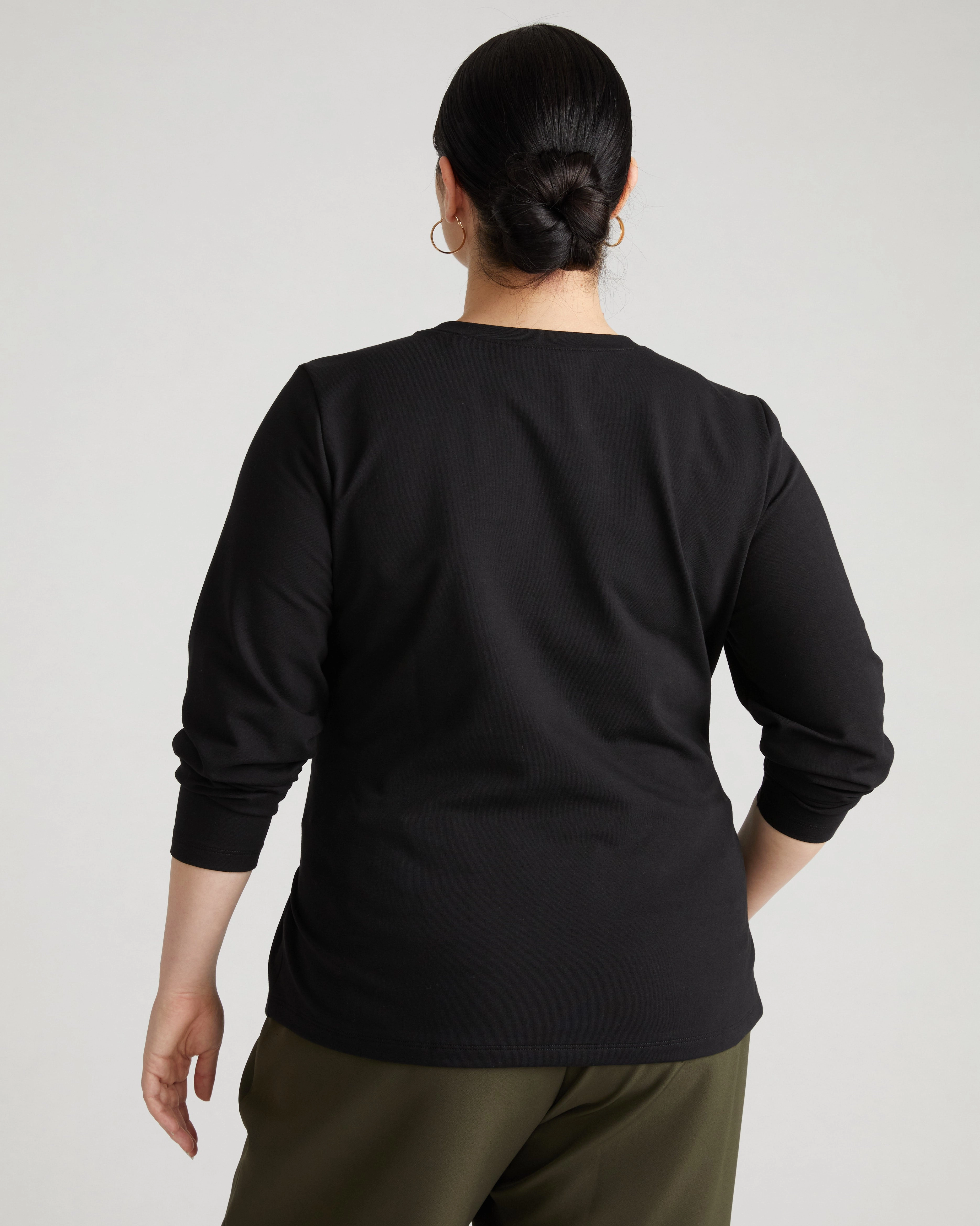 Varsity French Terry Tie Top - Black