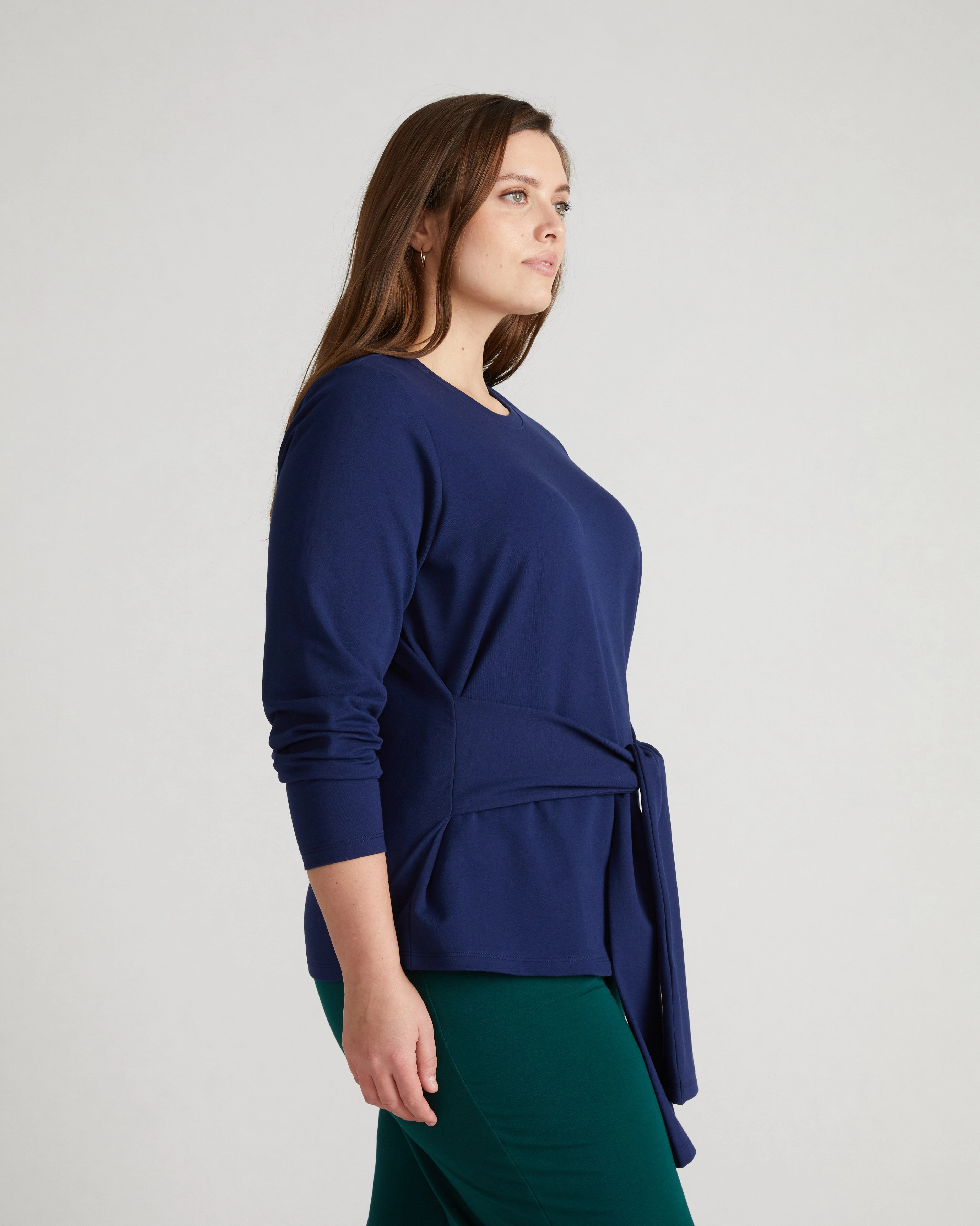 Varsity French Terry Tie Top - Cenote