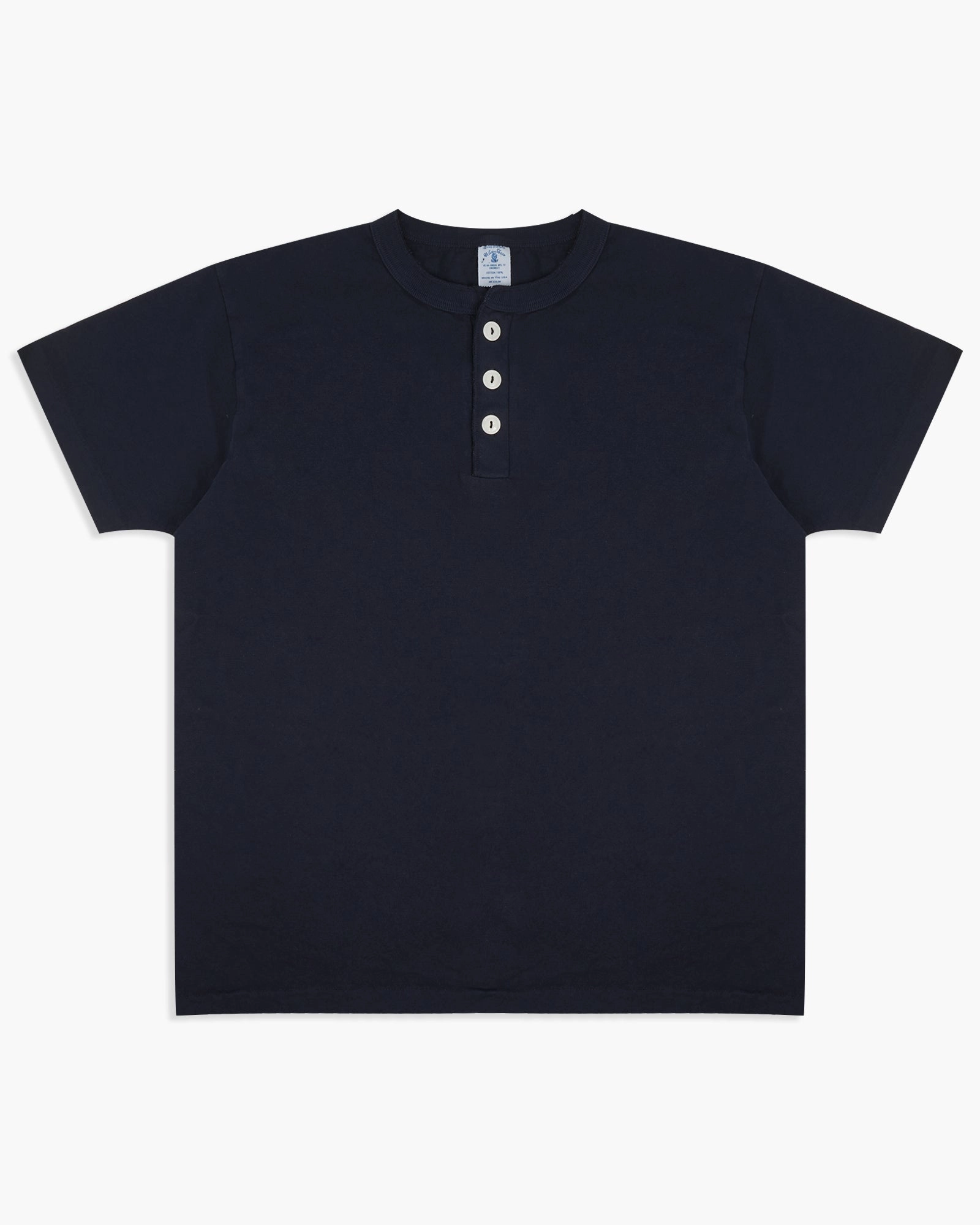 Velva Sheen 14/1 Pigment S/S Henley Tee - V.Navy