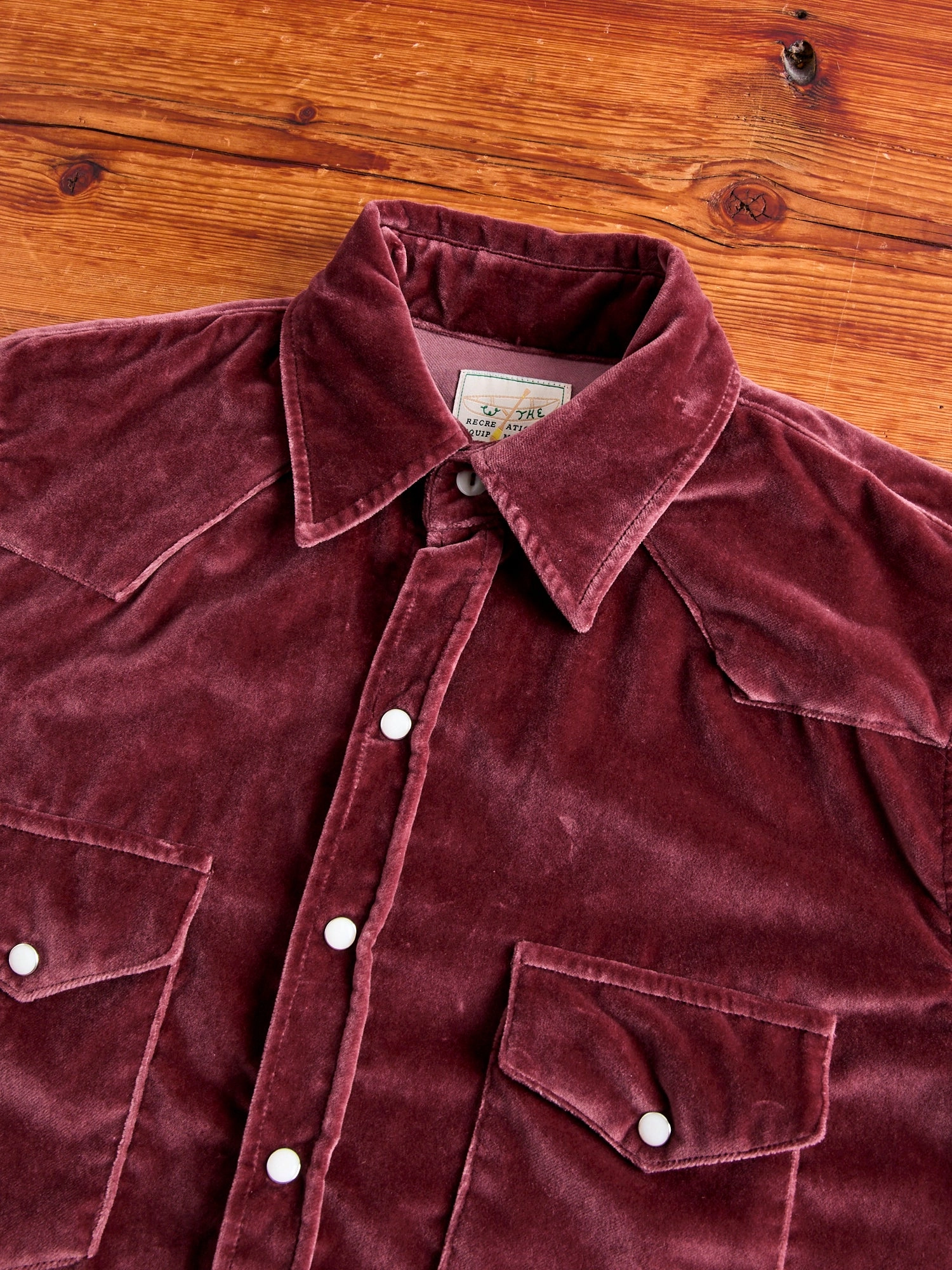 Velvet Western Pearl Snap Shirt in Plum