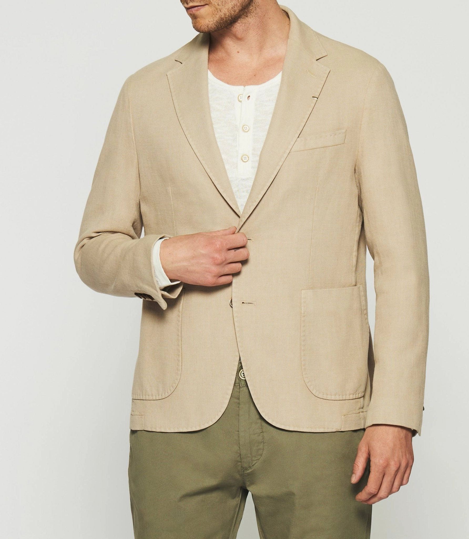 Veste en coton armuré beige ANDREAS
