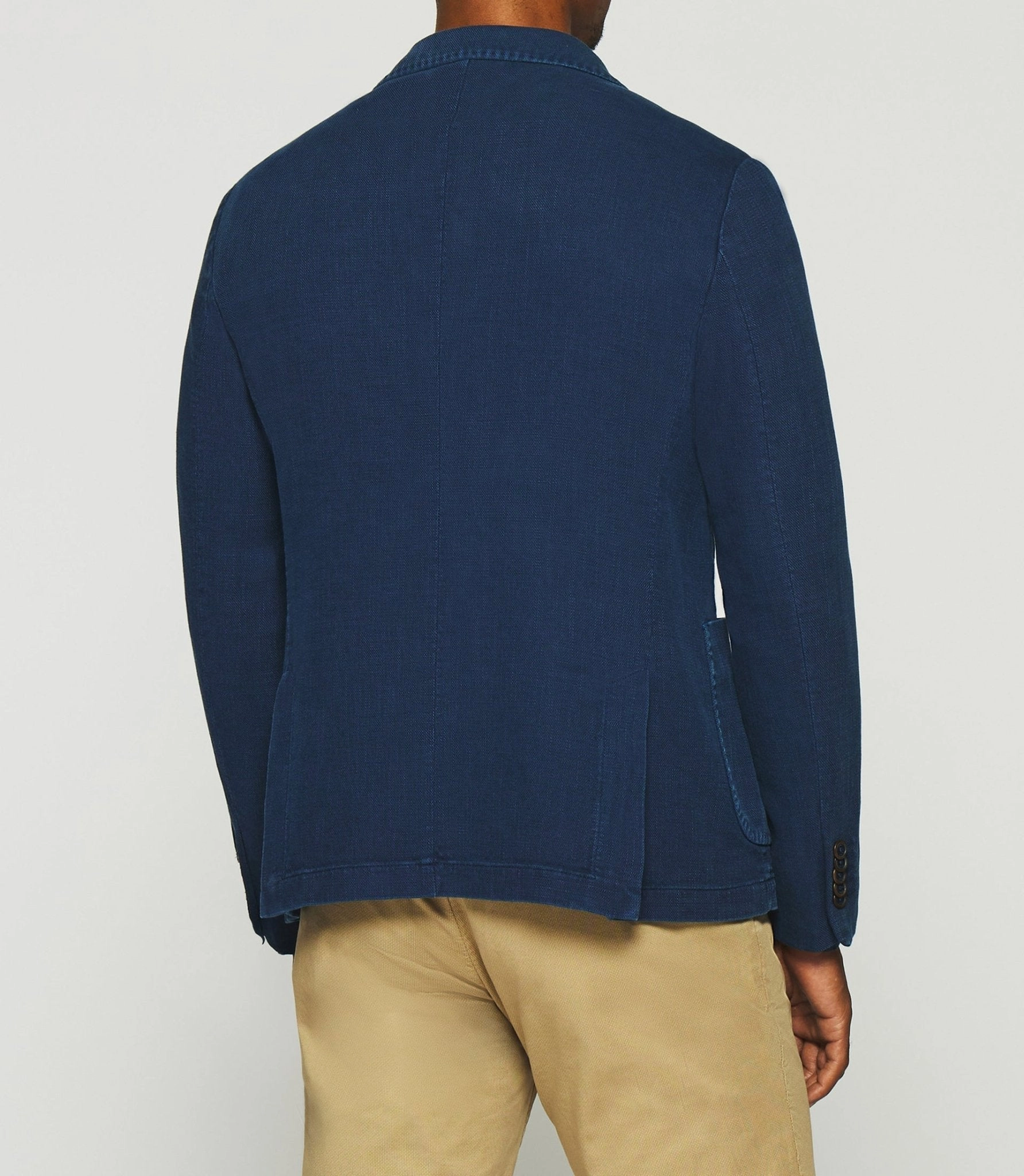 Veste en coton armuré bleu indigo ANDREAS