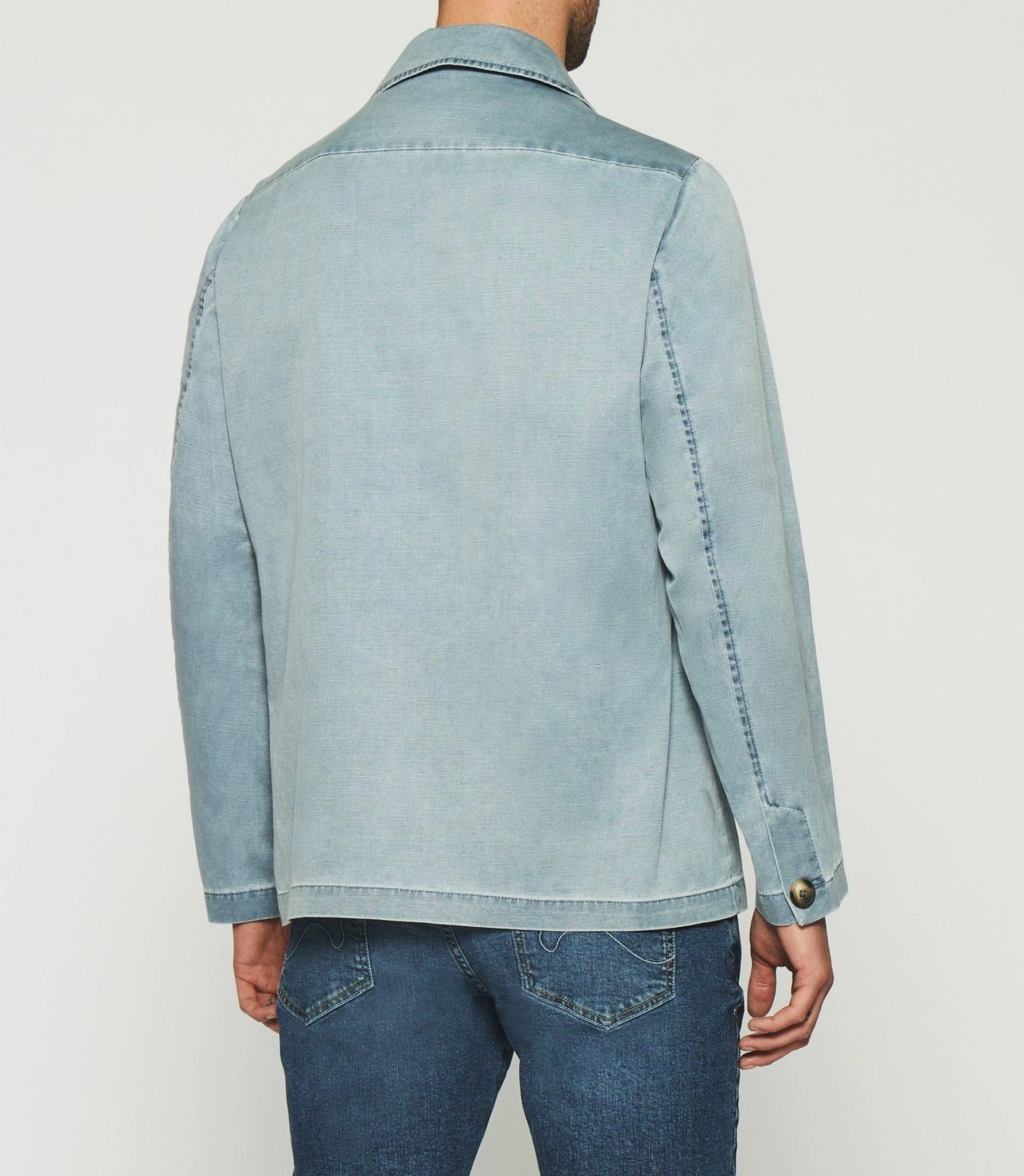 Veste en coton lin bleue AQUA