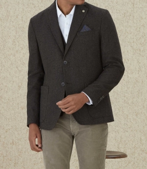 Veste en tweed chocolat Ilargo