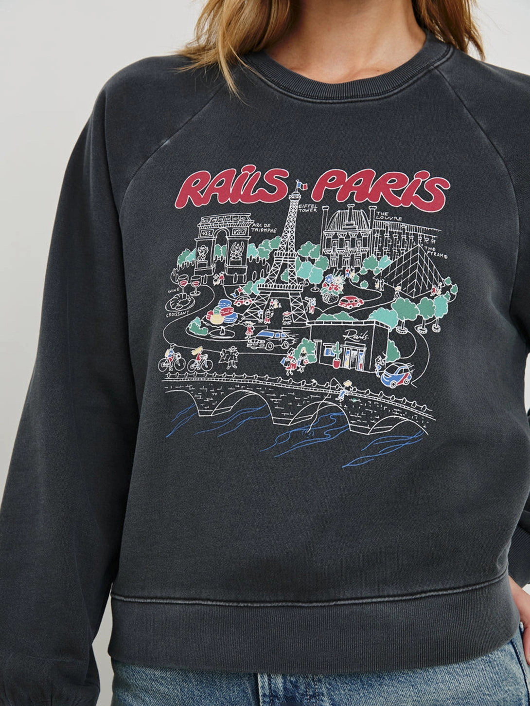 Vintage Raglan Sweatshirt - Rails Paris Map