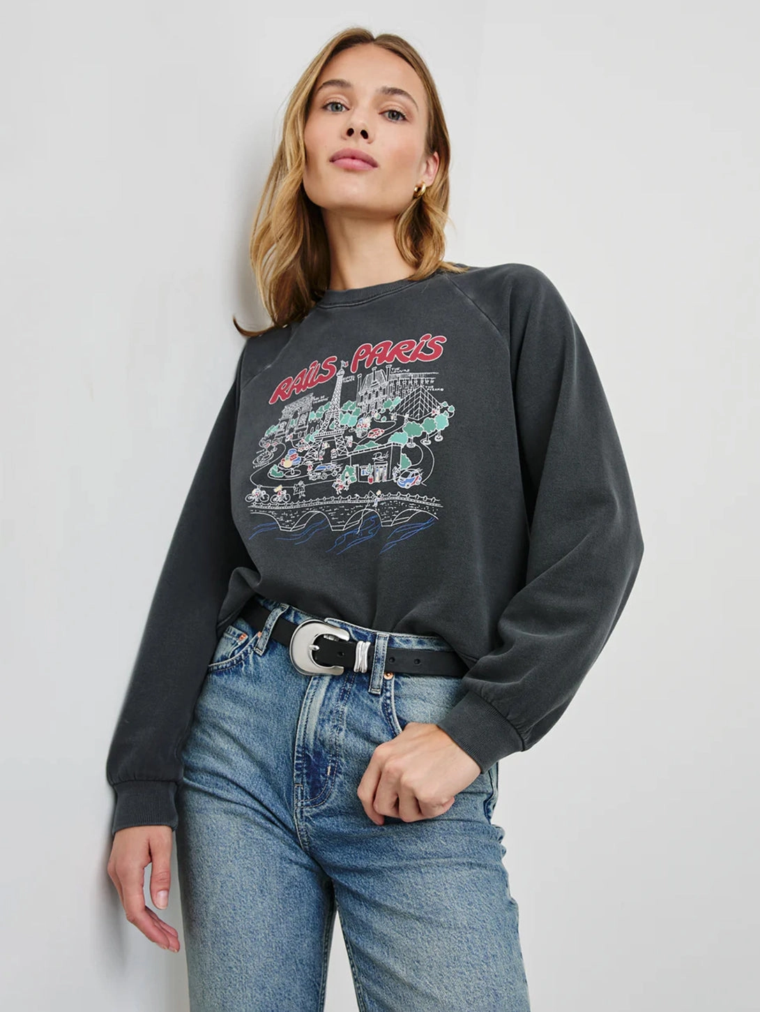 Vintage Raglan Sweatshirt - Rails Paris Map