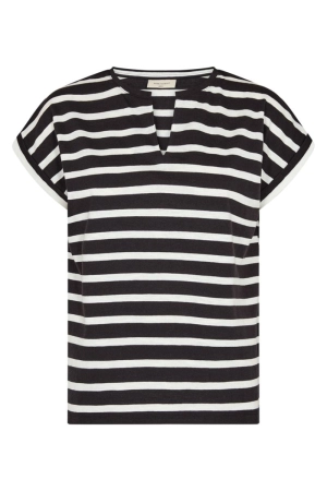 Viva Tee | Black w. Off-white | Skjorte fra Freequent