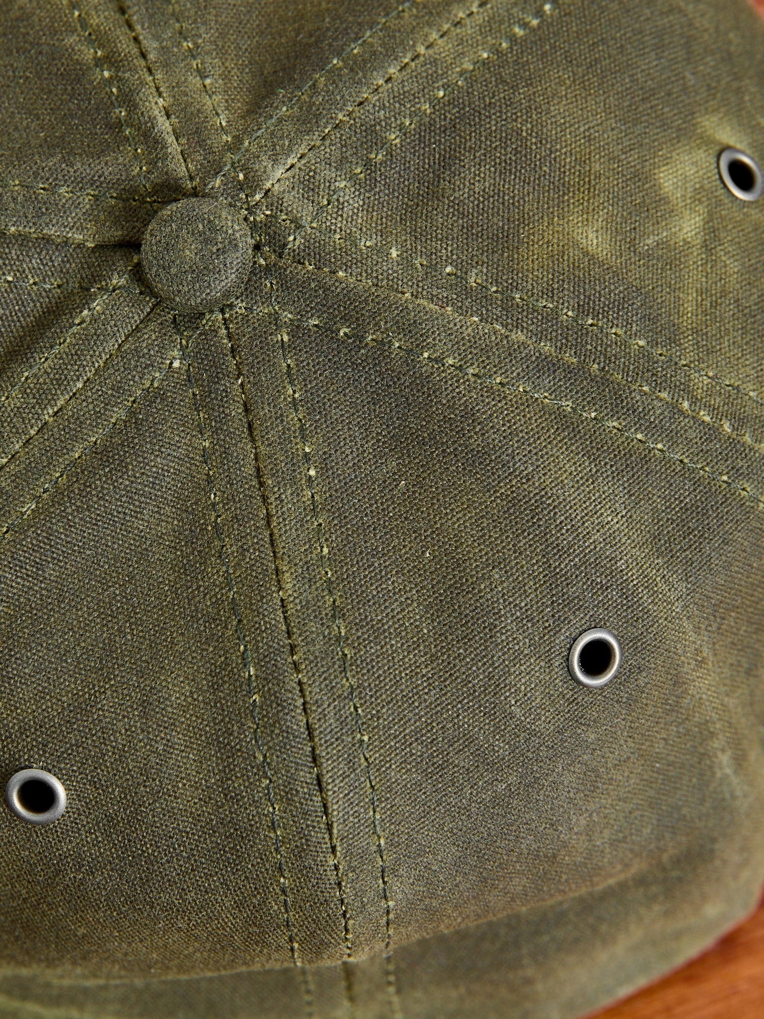 Waxed Canvas Baseball Cap in Olive
