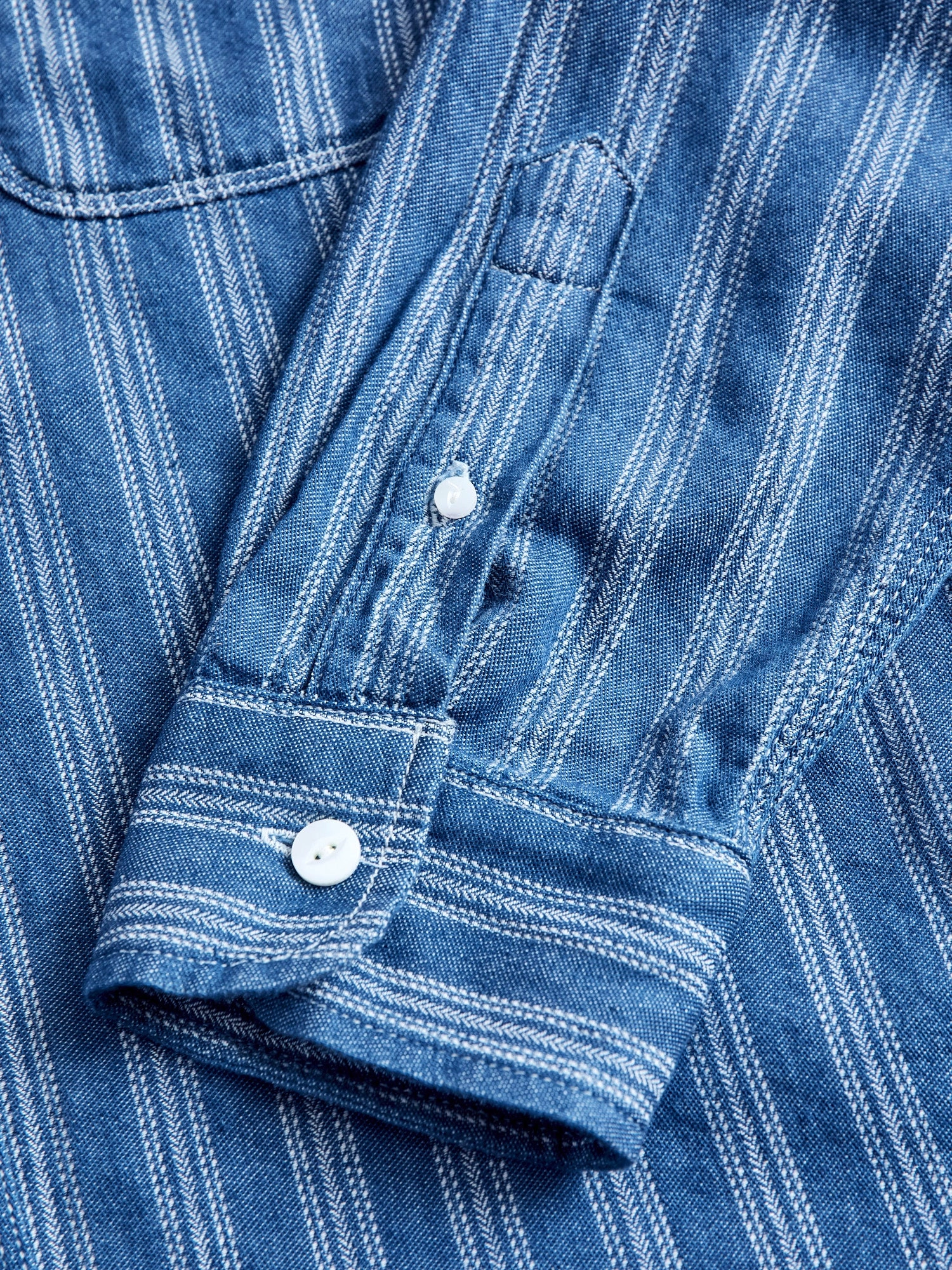 Wells Western Stripe Shirt in Indigo