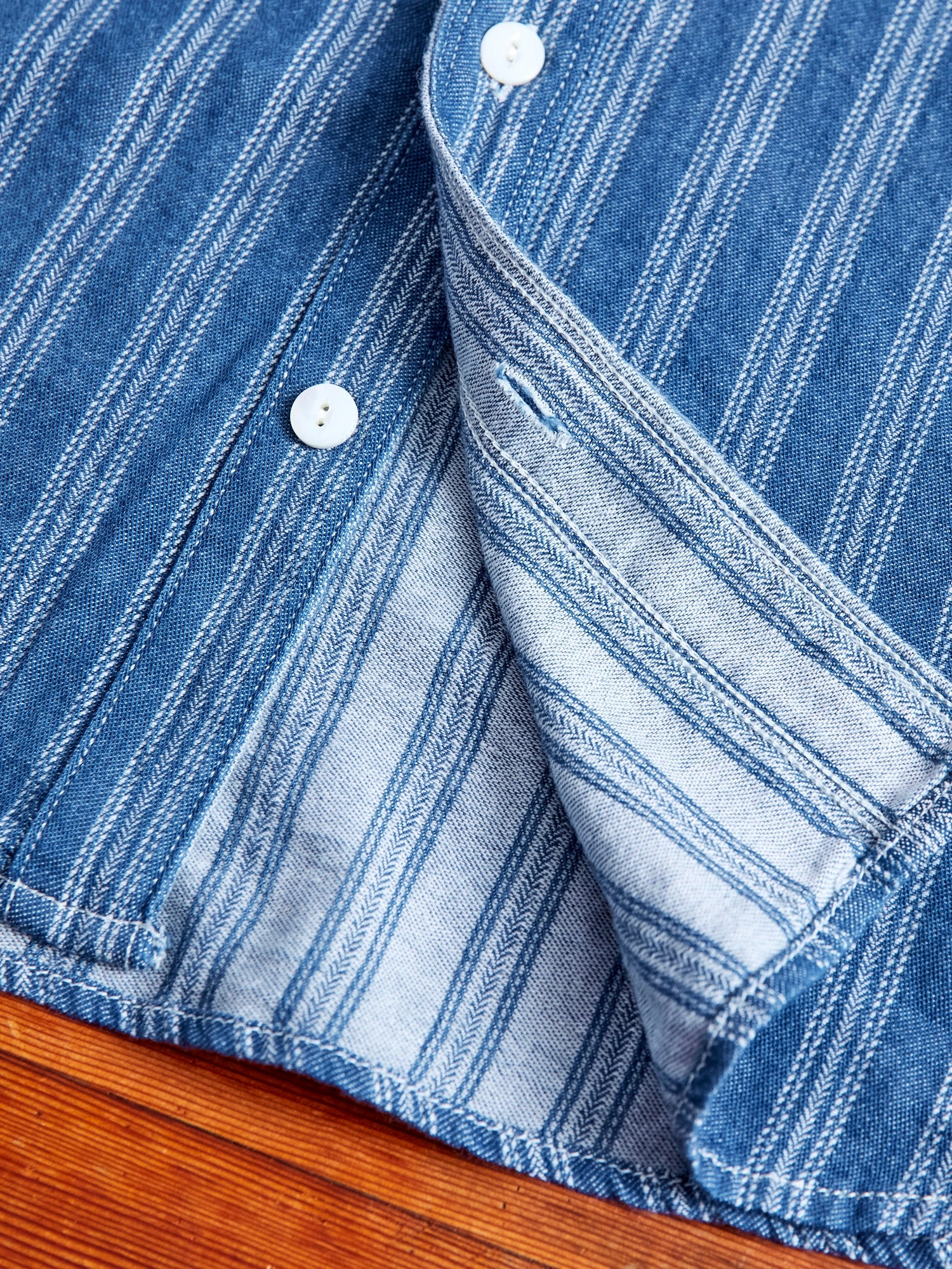 Wells Western Stripe Shirt in Indigo