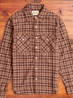 Wells Work Shirt in Brown Plaid
