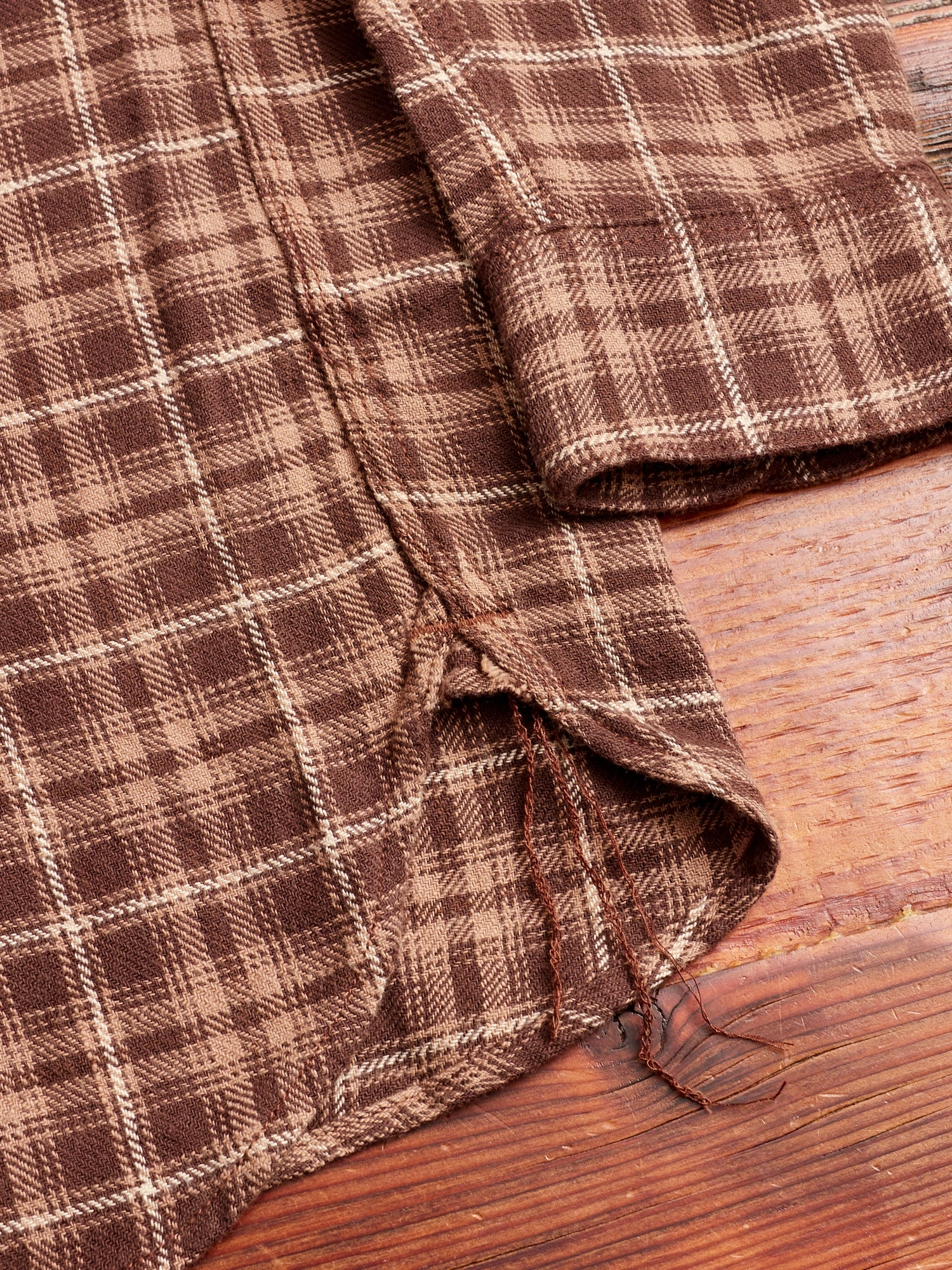 Wells Work Shirt in Brown Plaid