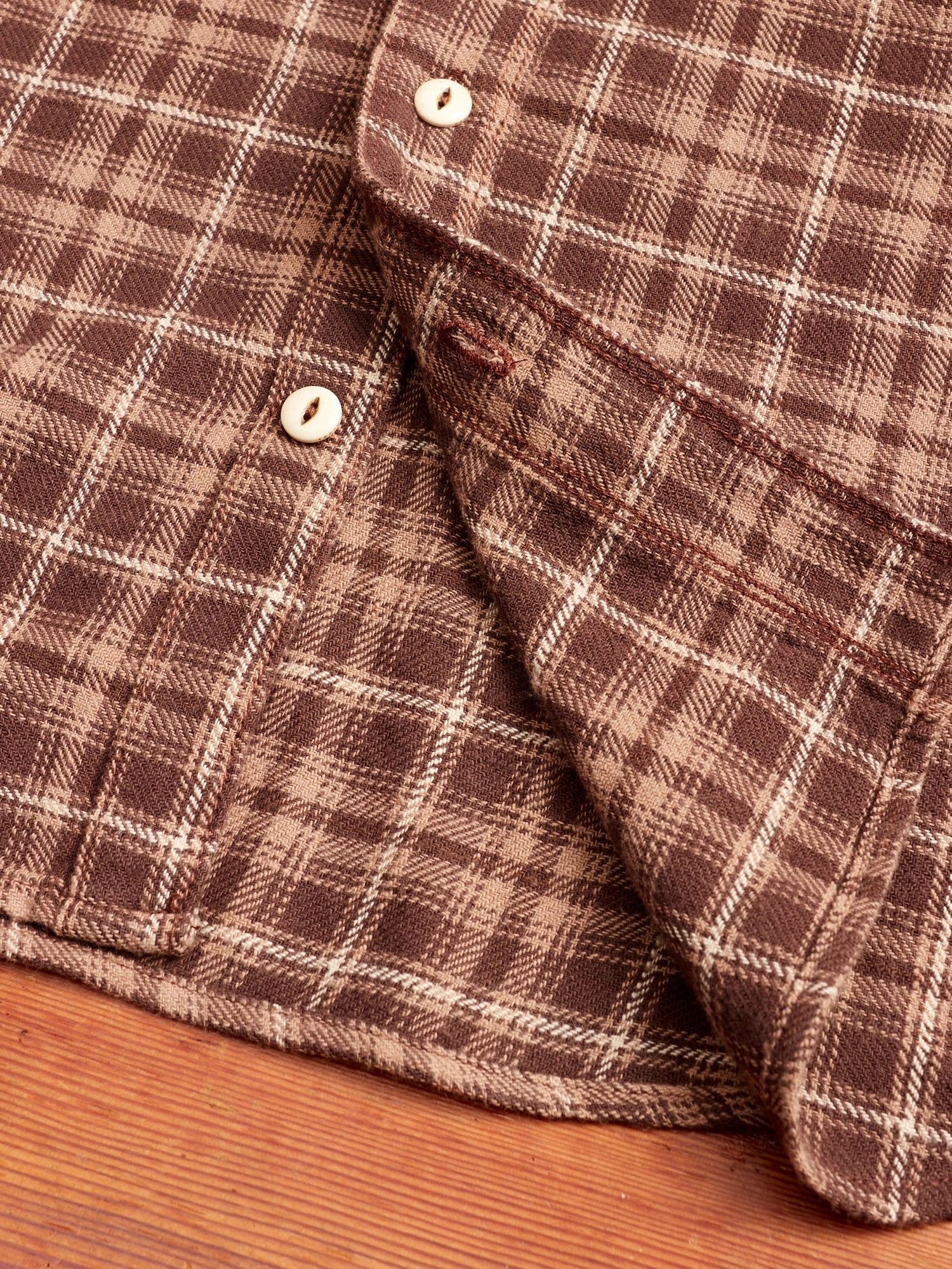Wells Work Shirt in Brown Plaid