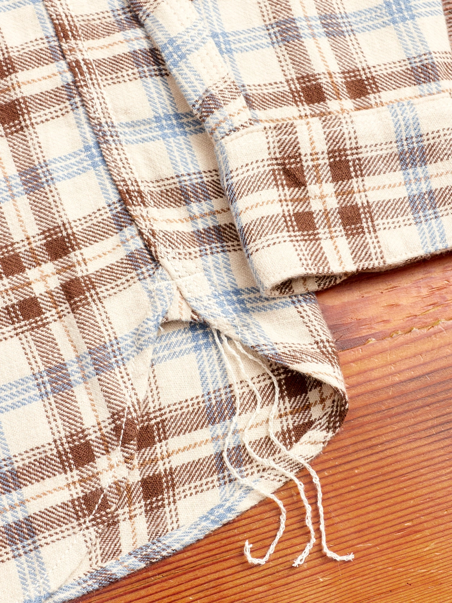 Wells Work Shirt in Cream Plaid