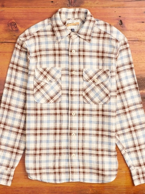 Wells Work Shirt in Cream Plaid