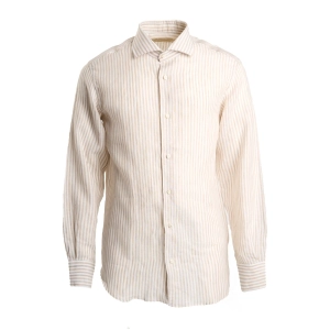 WHITE AND BEIGE LINEN SHIRT