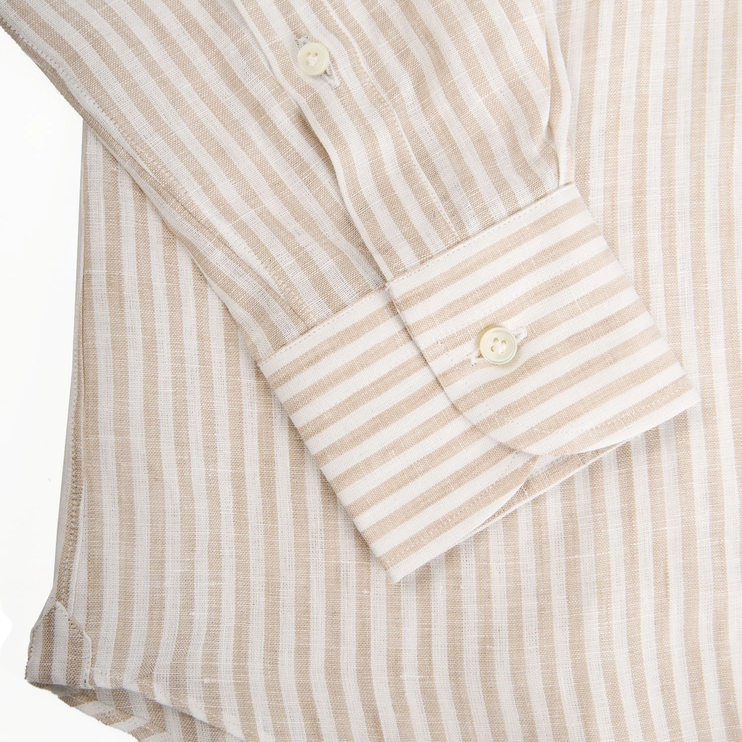 WHITE AND BEIGE LINEN SHIRT