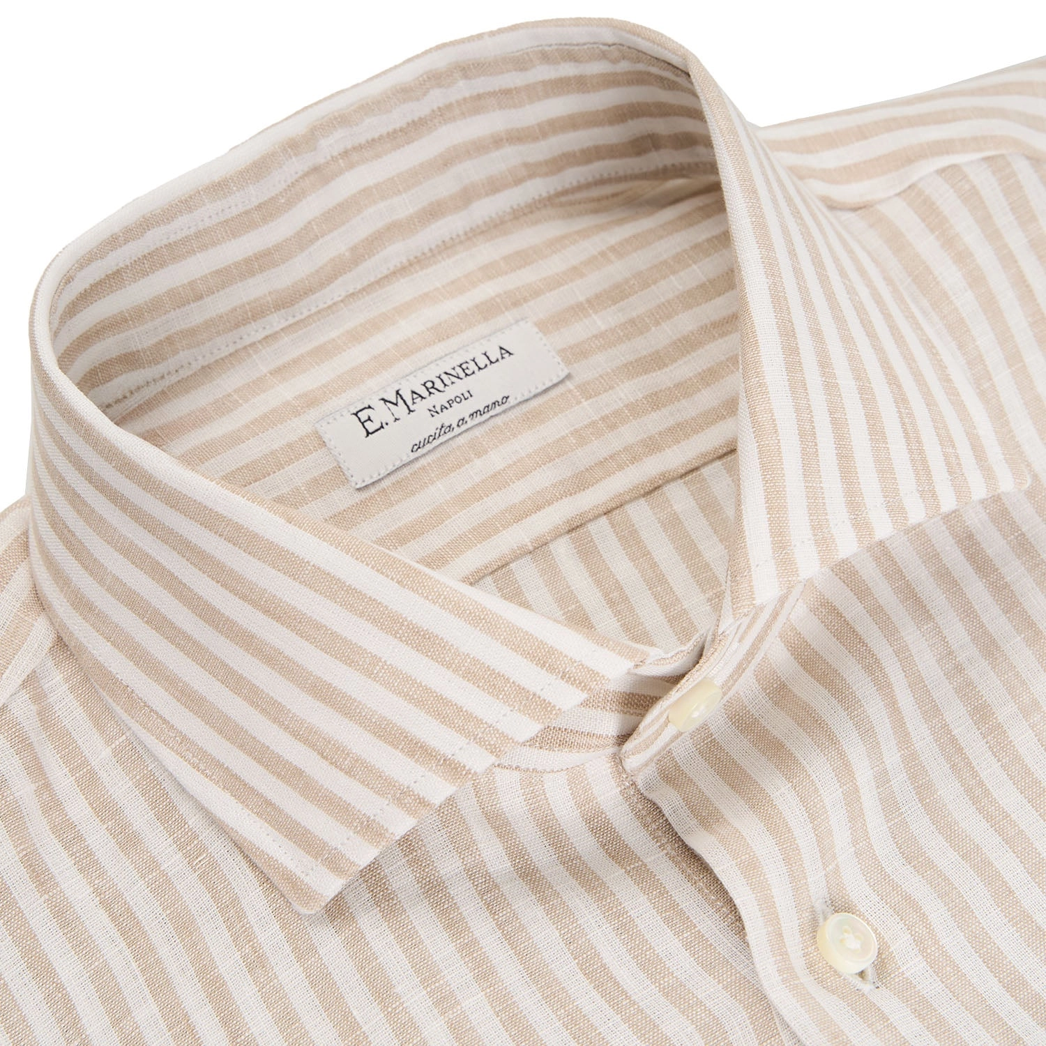 WHITE AND BEIGE LINEN SHIRT