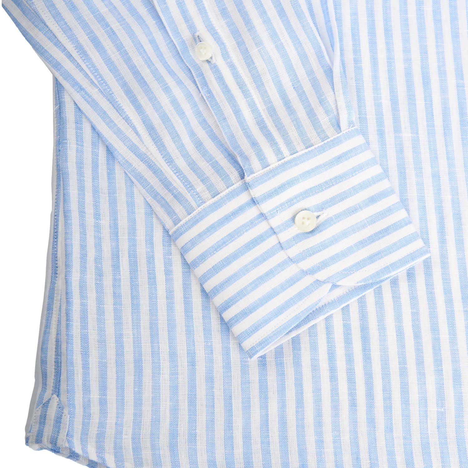 WHITE AND LIGHT BLUE LINEN SHIRT