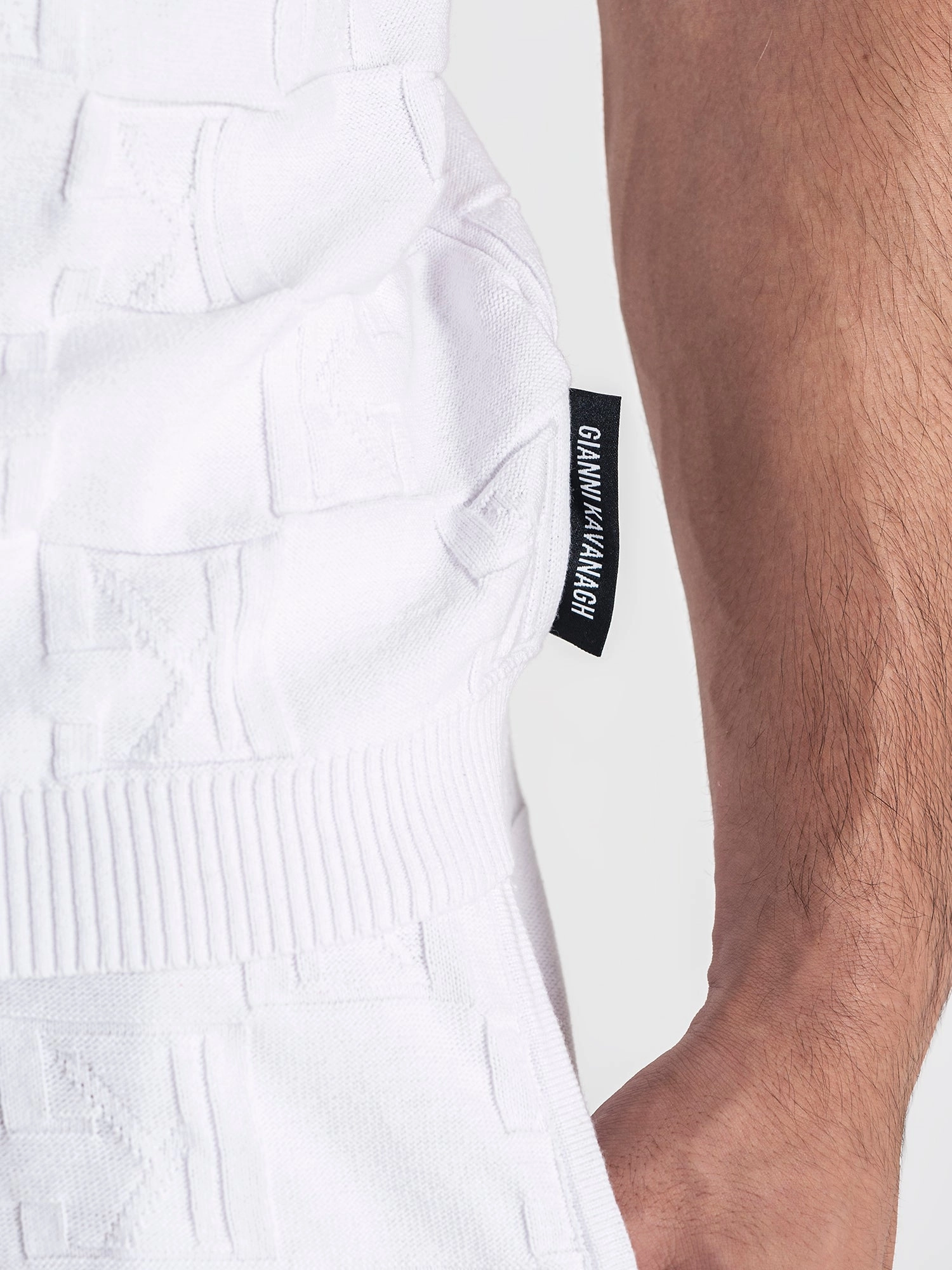 White Clone Knit Shirt