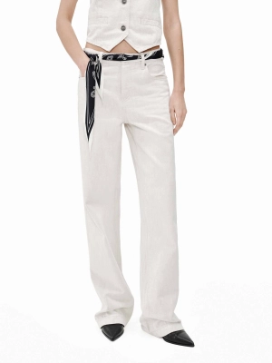 White Denim Straight Jeans