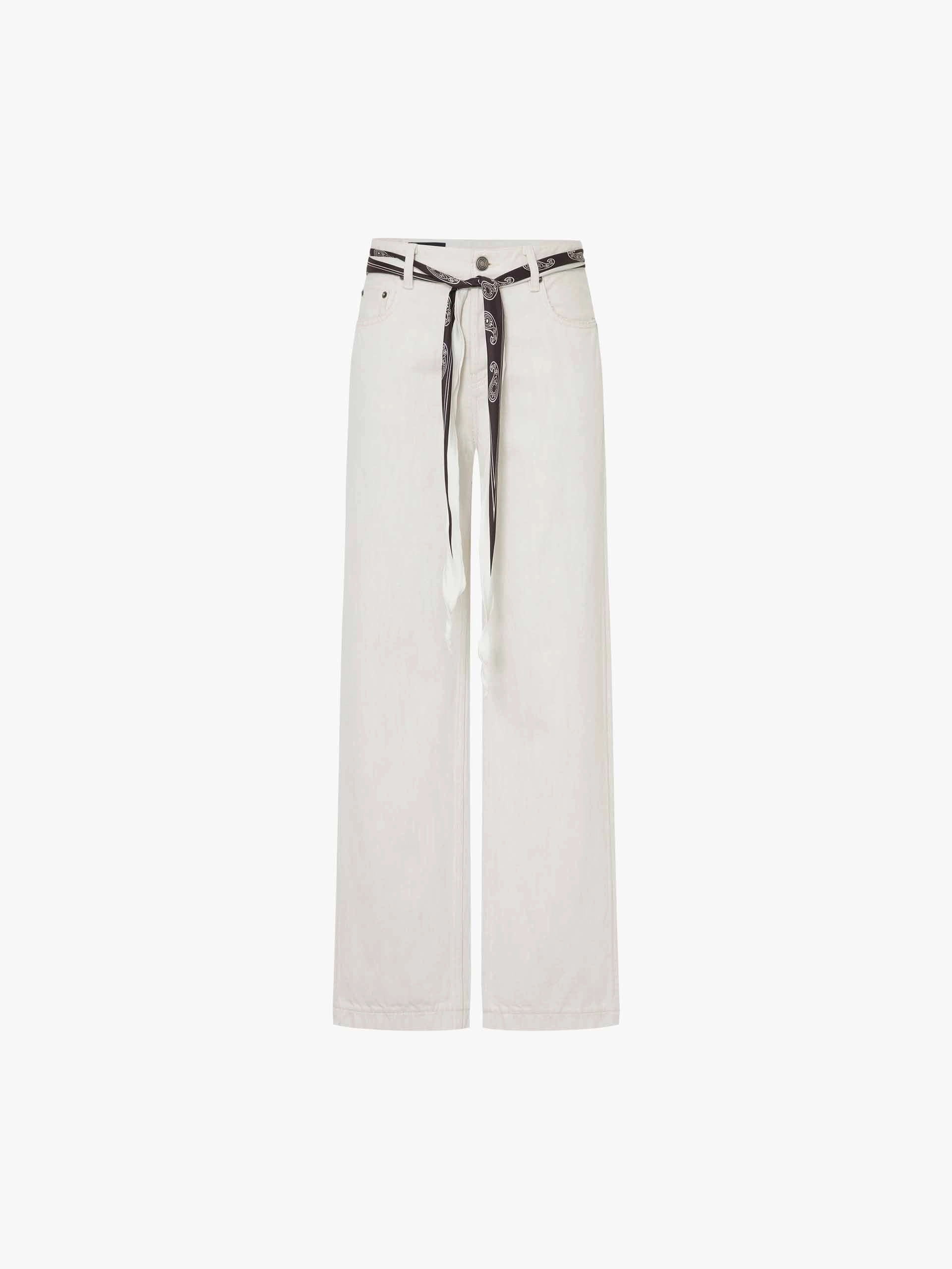White Denim Straight Jeans
