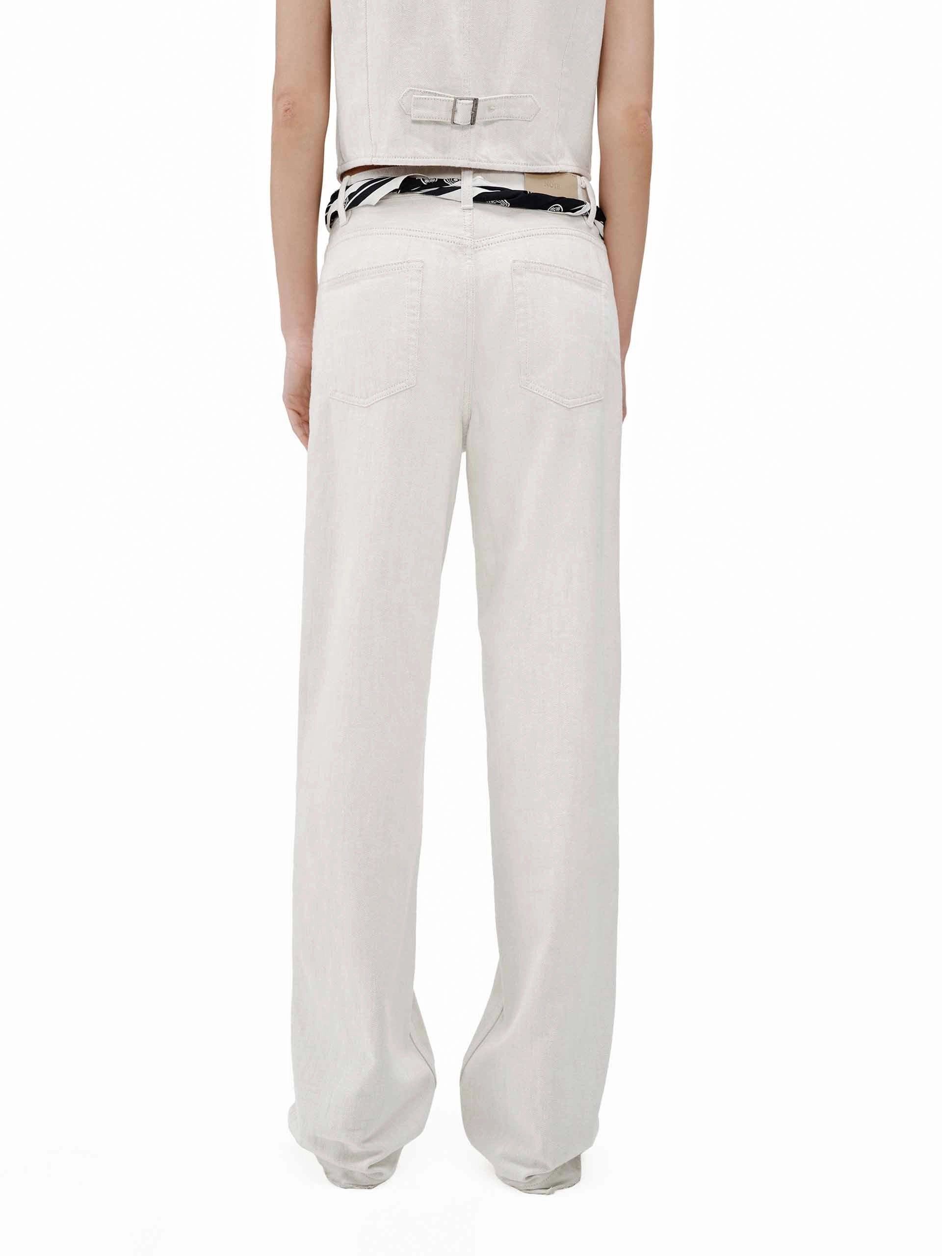 White Denim Straight Jeans