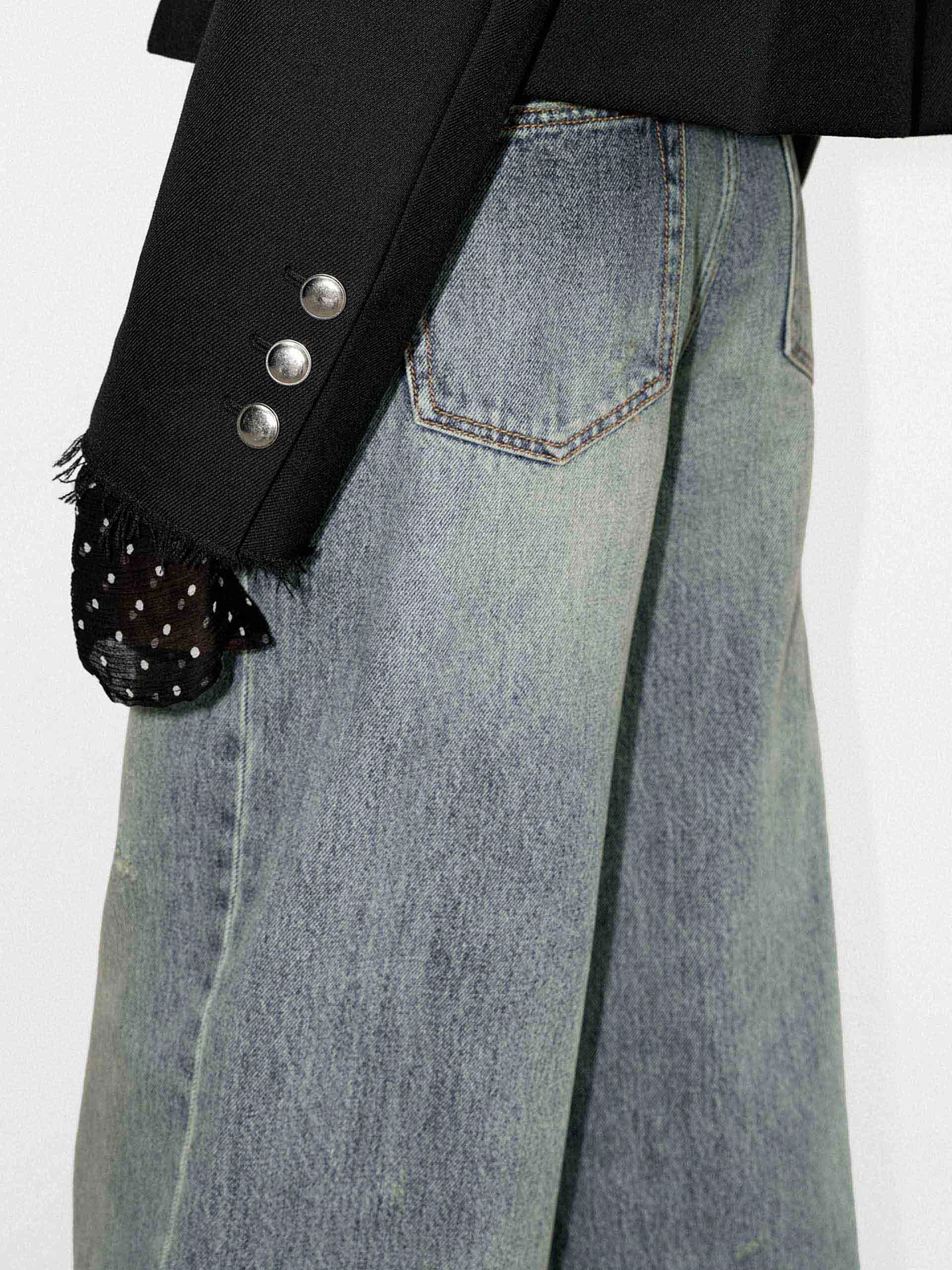Wide Leg Cotton Jeans