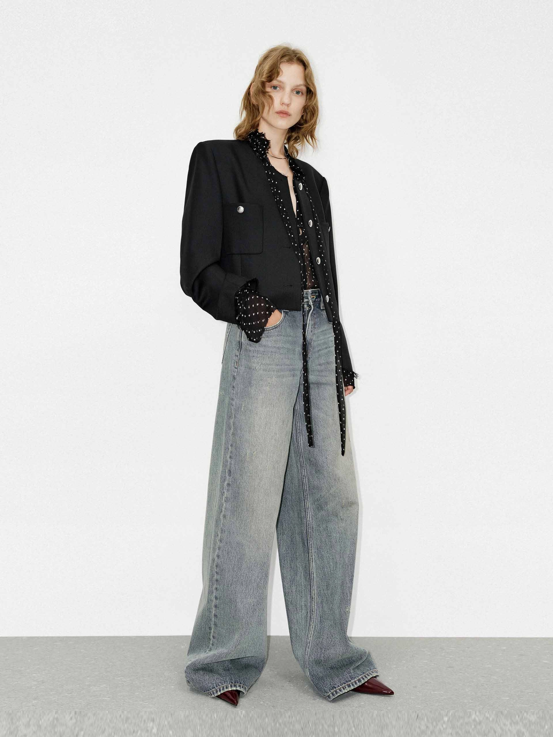 Wide Leg Cotton Jeans