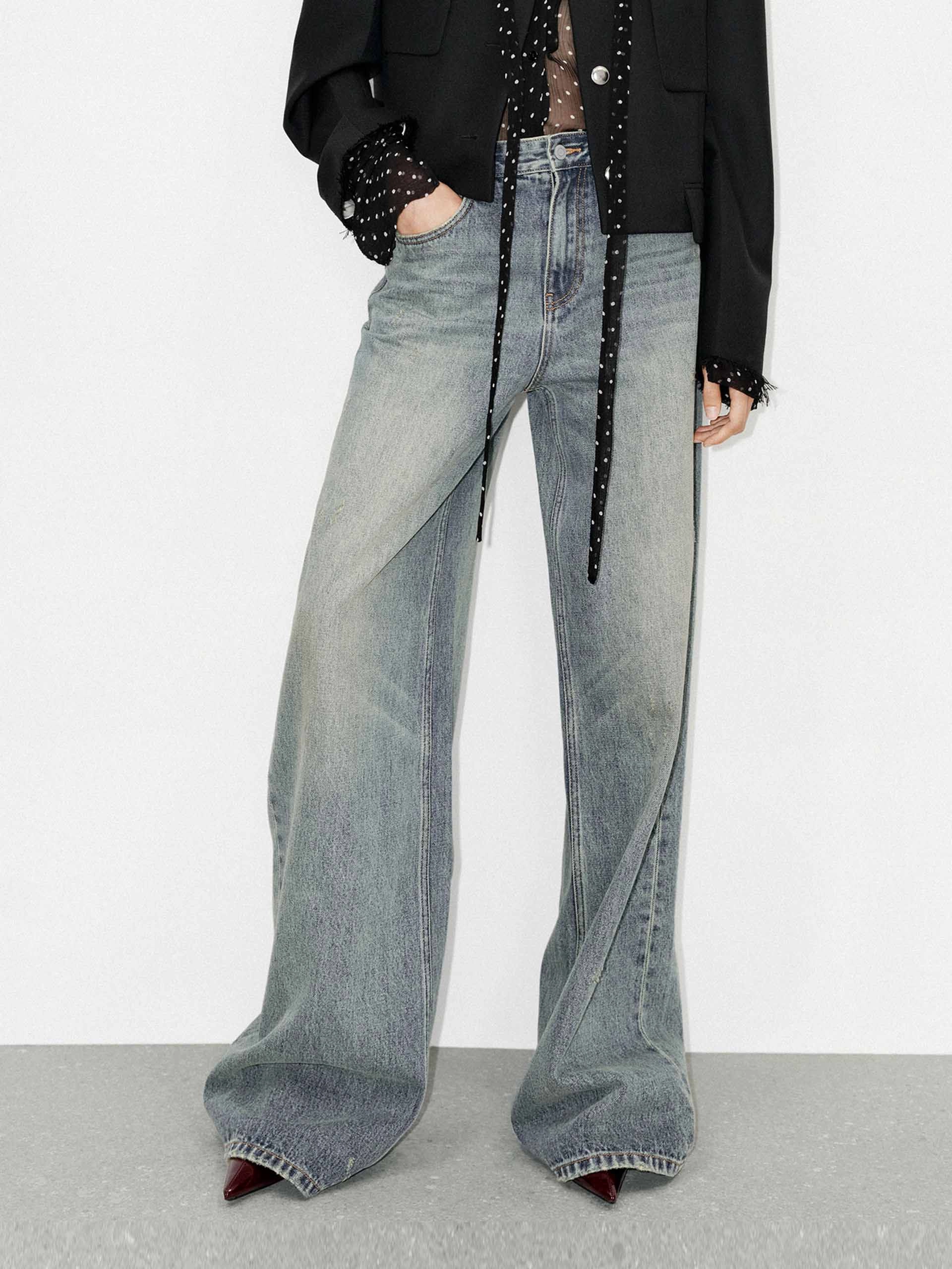 Wide Leg Cotton Jeans