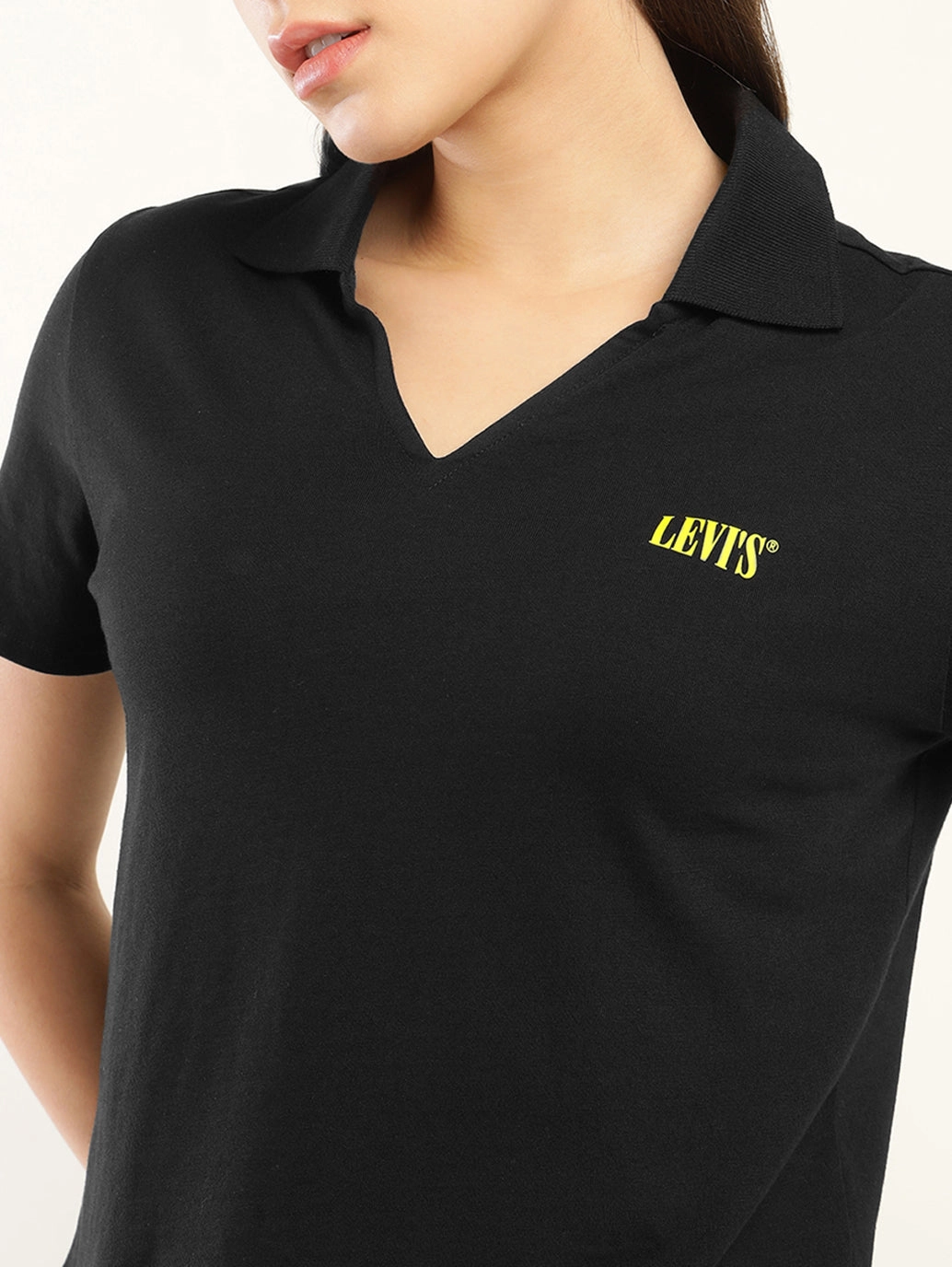 Women's Solid Polo T-Shirt